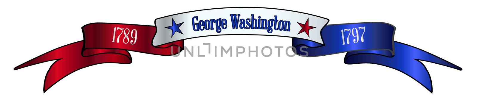 USA Red White And Blue George Washington Ribbon Banner by Bigalbaloo