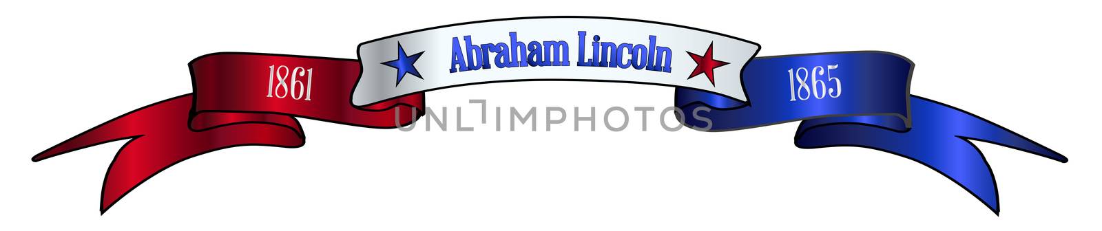 USA Red White And Blue Abraham Lincoln Ribbon Banner by Bigalbaloo