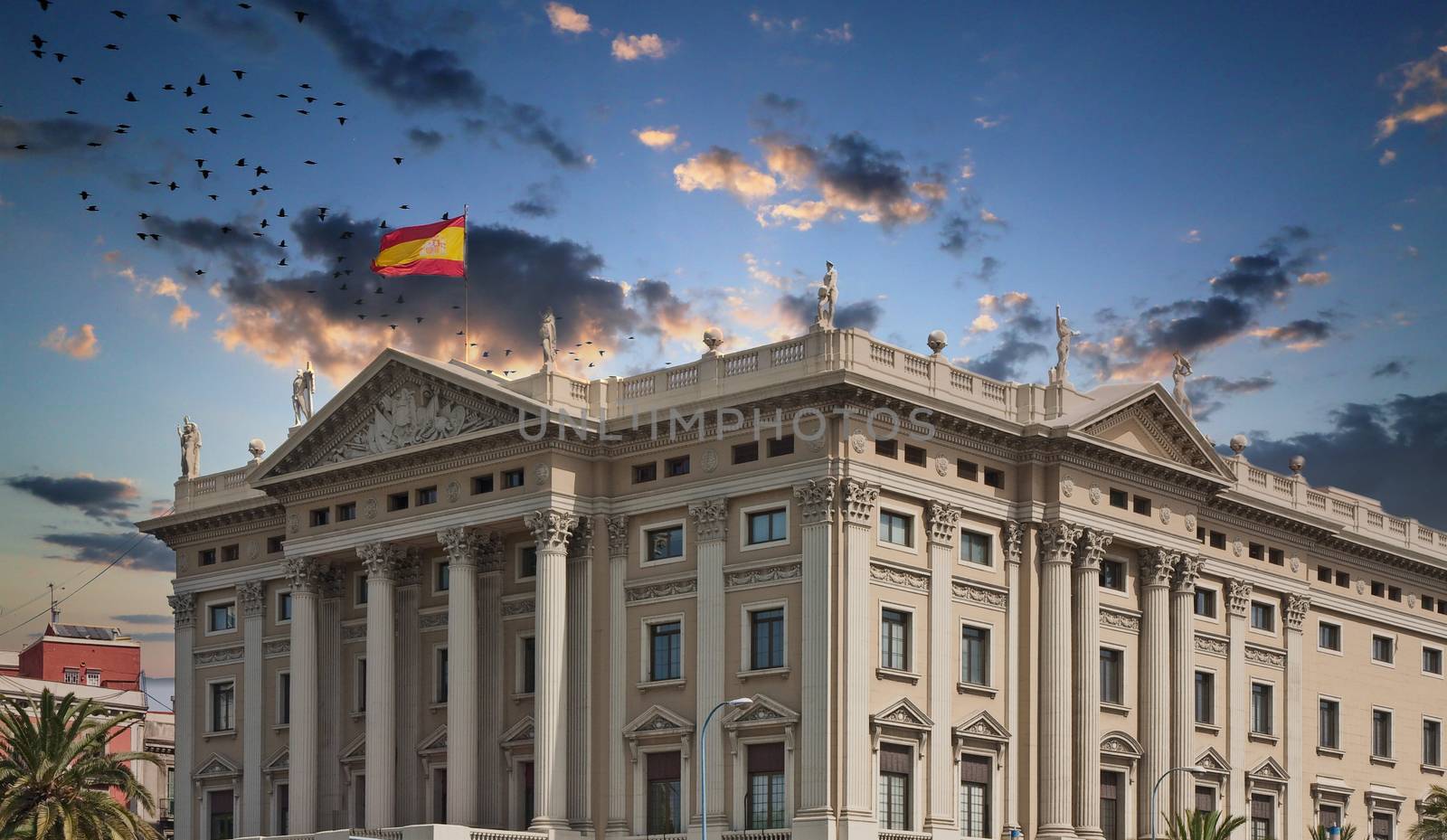 Spanish Government Building at Dusk by dbvirago