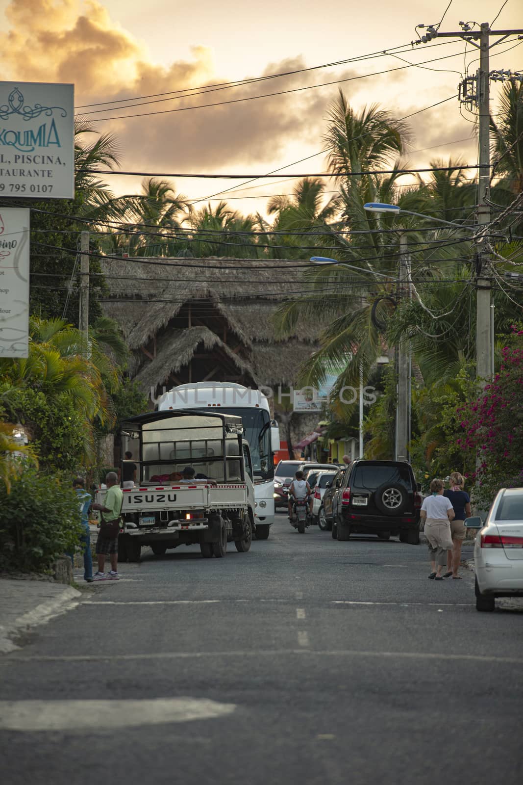 DOMINICUS, DOMINICAN REPUBLIC 6 FEBRAURY 2020: Scene of daily life on the streets of Dominicus in the Dominican Republic