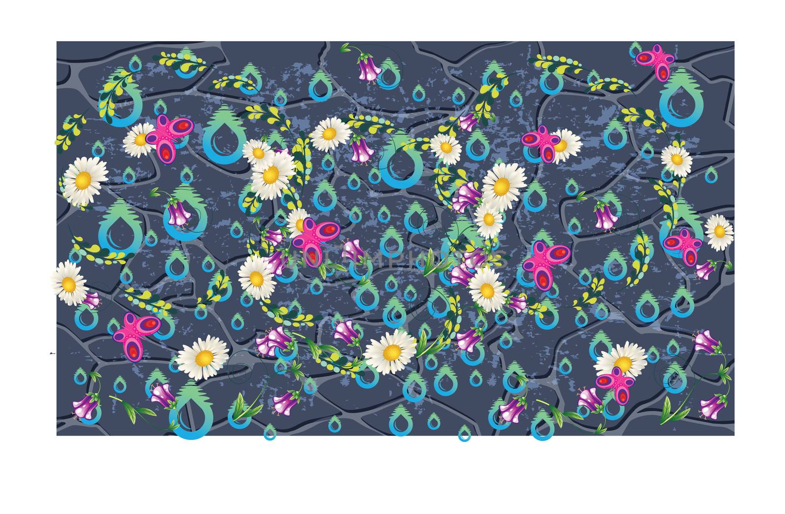flowers on abstract background by aanavcreationsplus