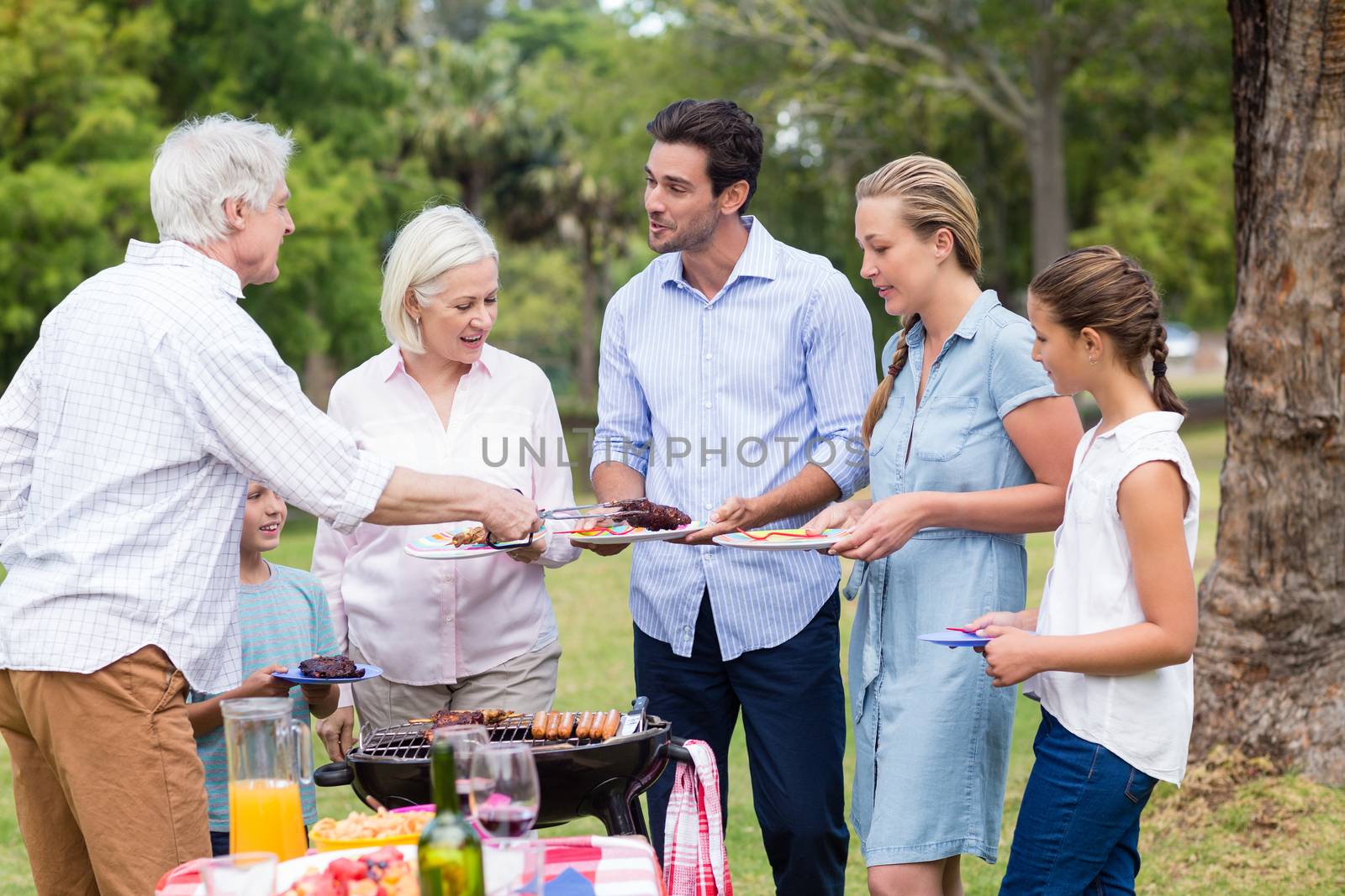 Family enjoying together in park by Wavebreakmedia