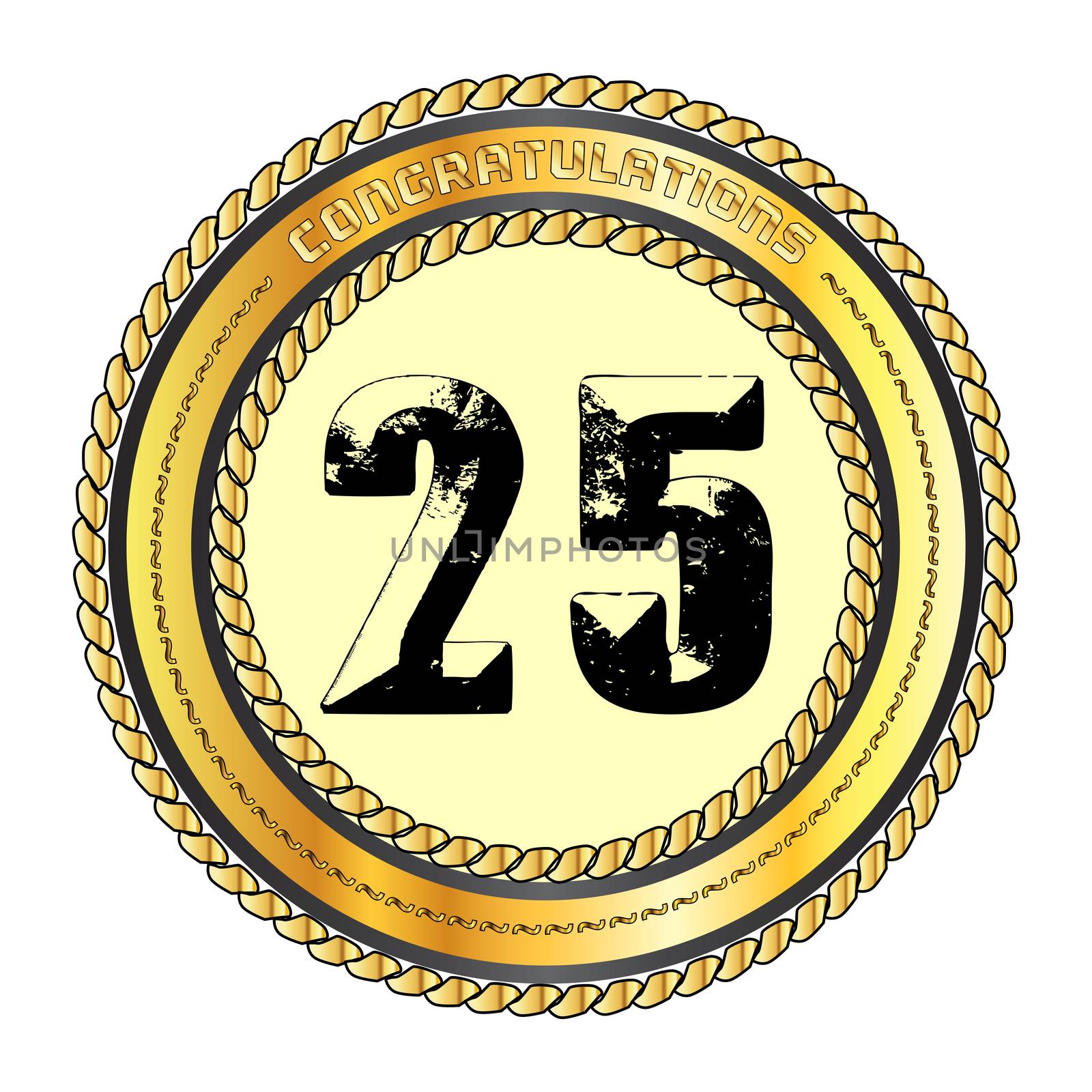 Twenty-five Gold Congratulations Border by Bigalbaloo