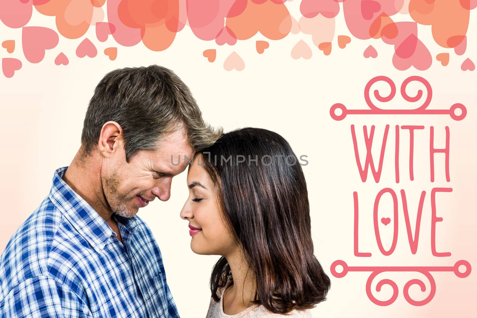 Composite image of close-up of romantic couple standing face to face by Wavebreakmedia