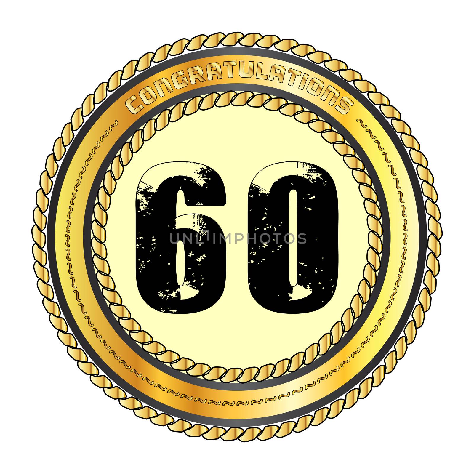 Sixty Gold Congratulations Border by Bigalbaloo