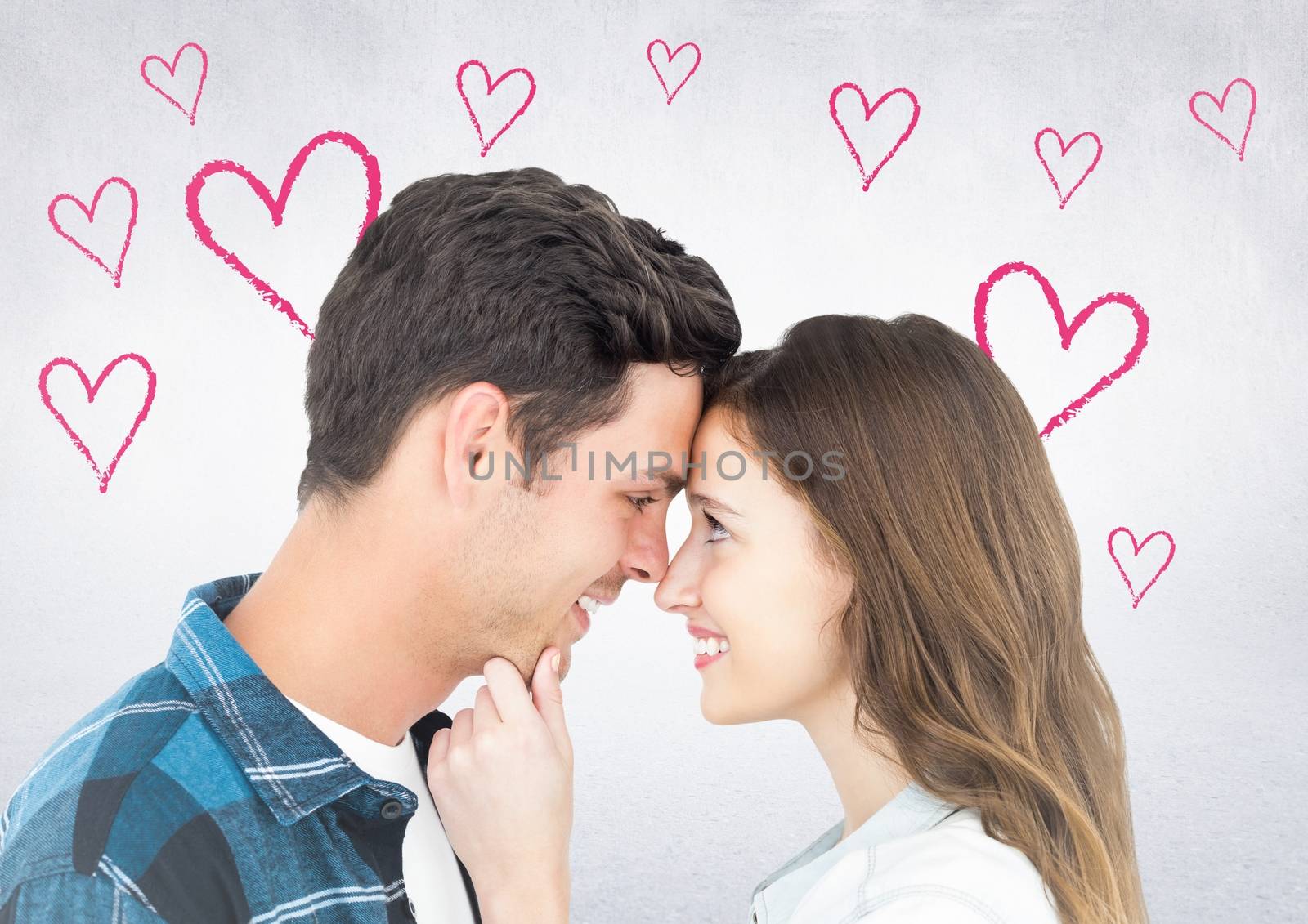 Composite image of romantic couple in love