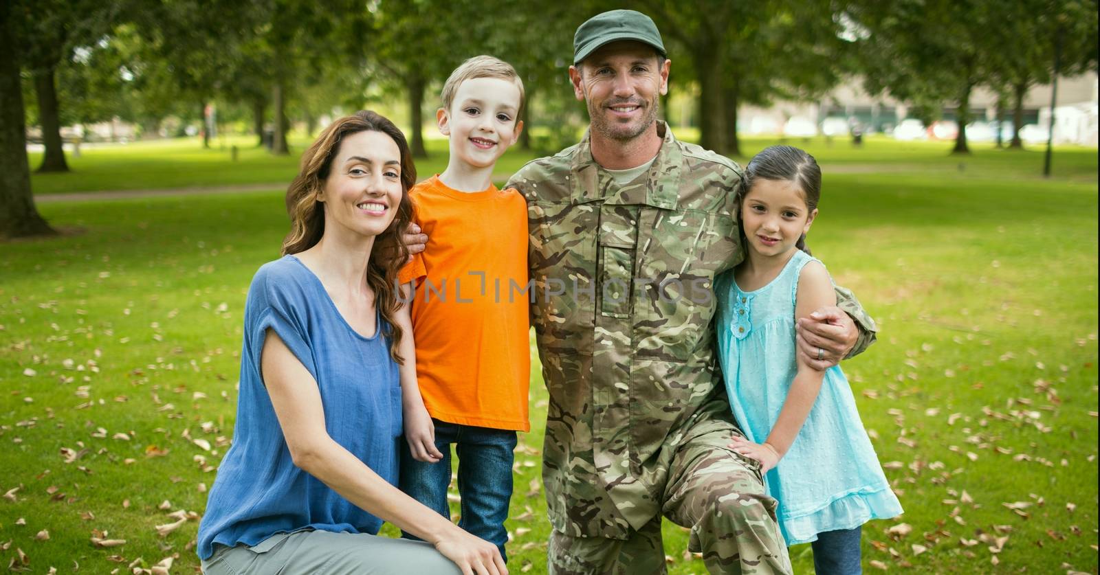 Soldier reunited with their family by Wavebreakmedia