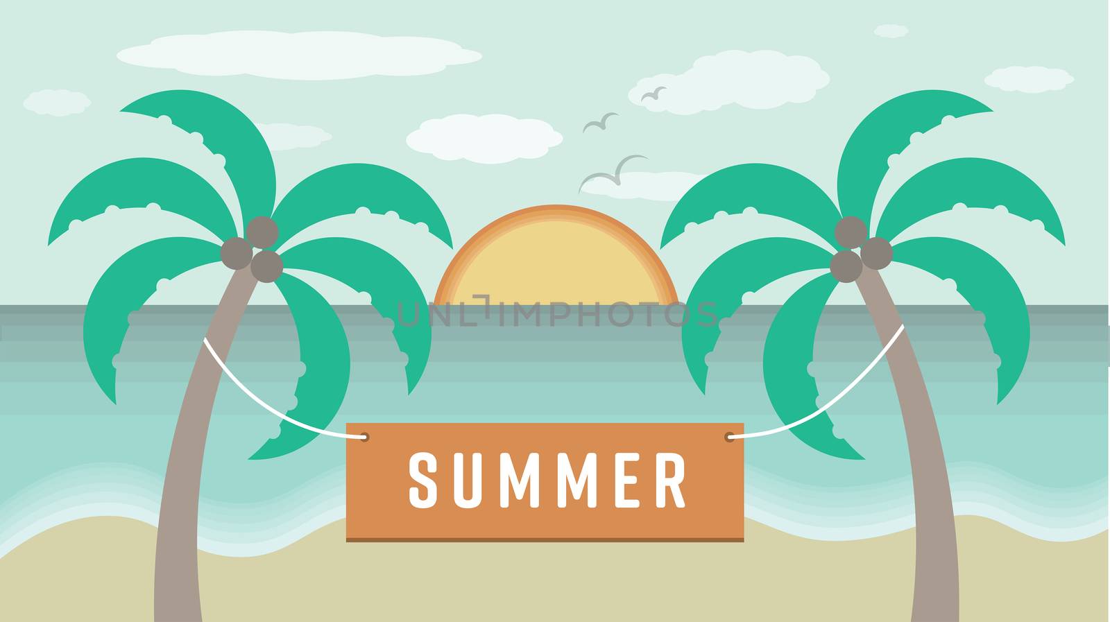 Conceptual vector image of summer vacation