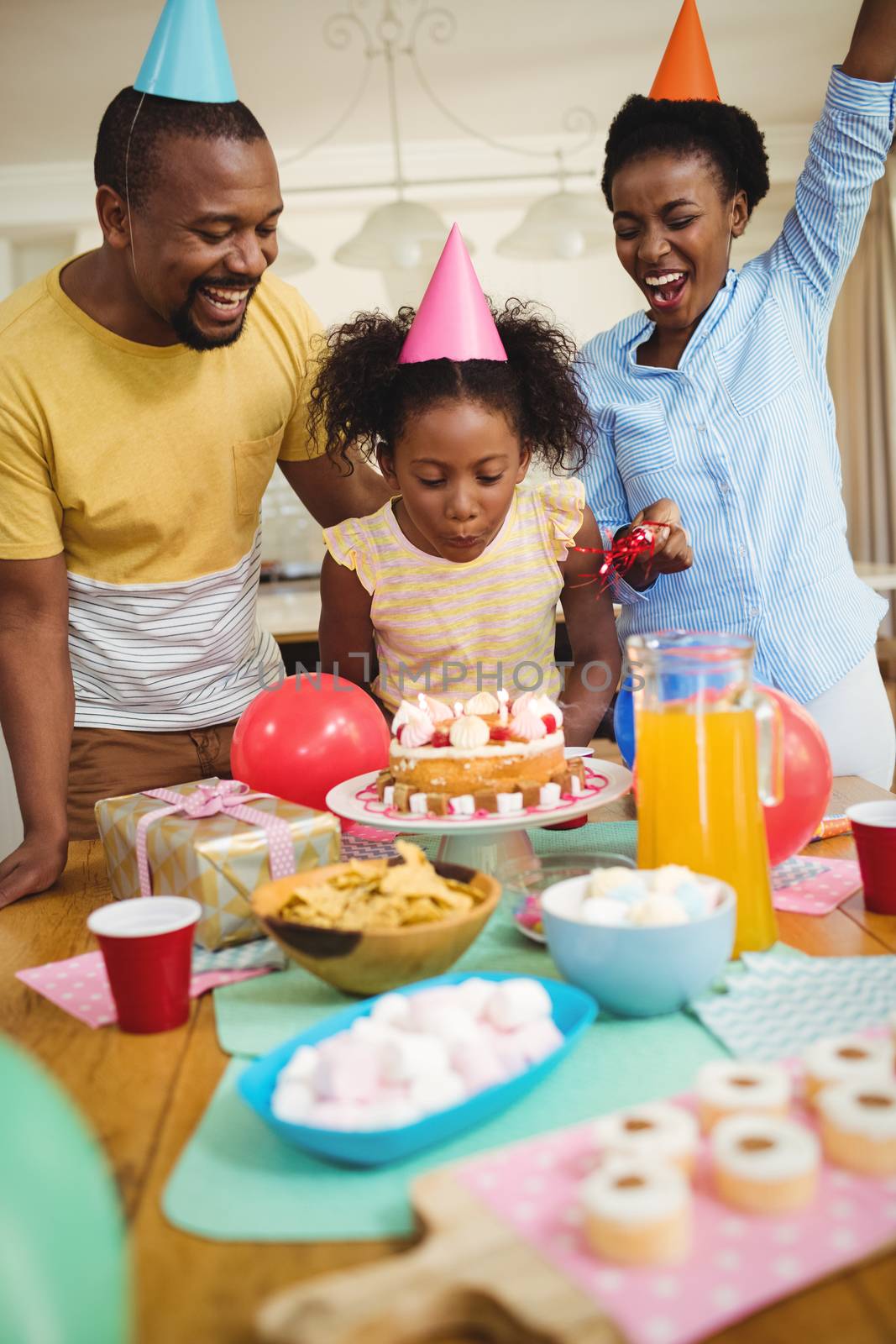 Happy family celebrating a birthday by Wavebreakmedia