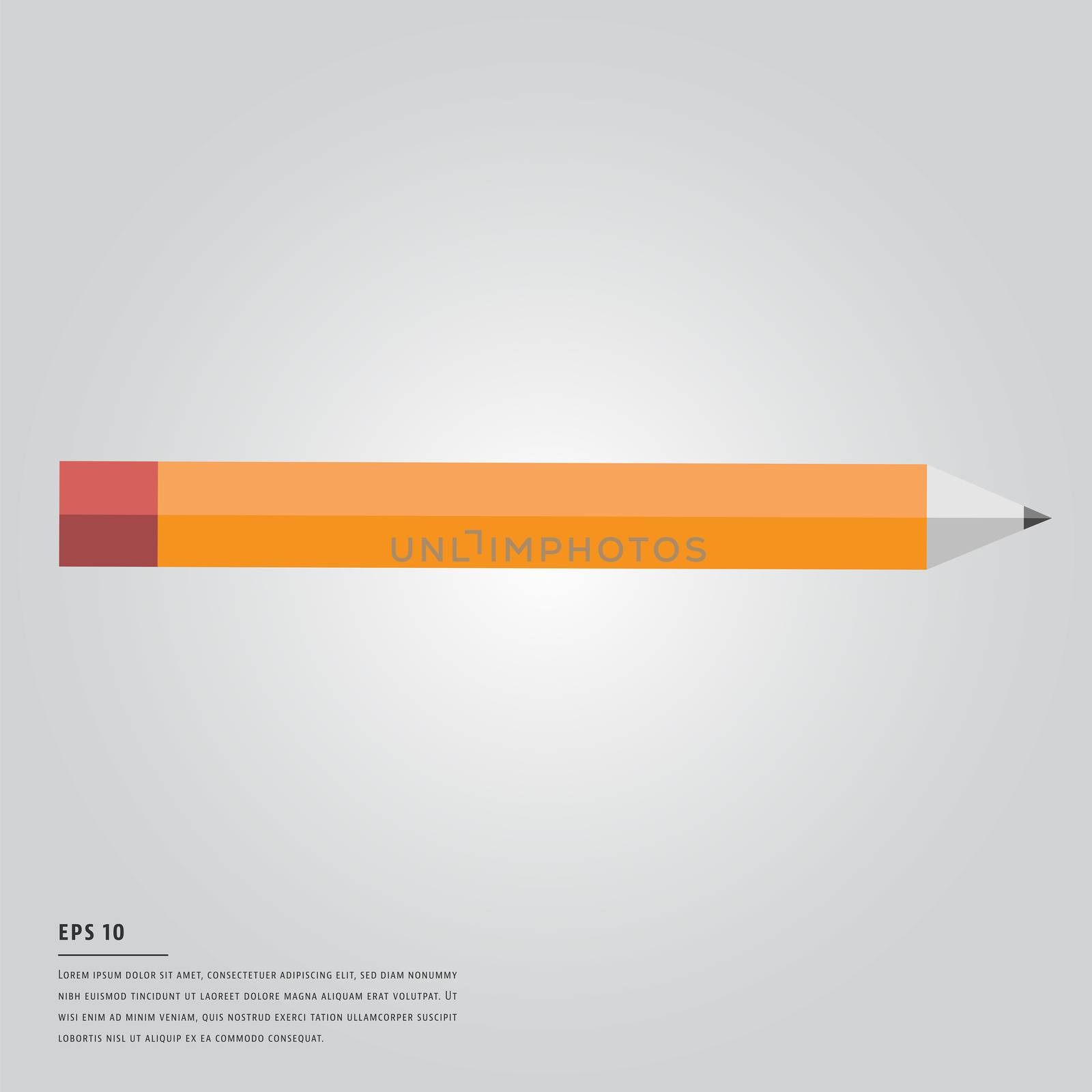 Vector image of pencil on white background