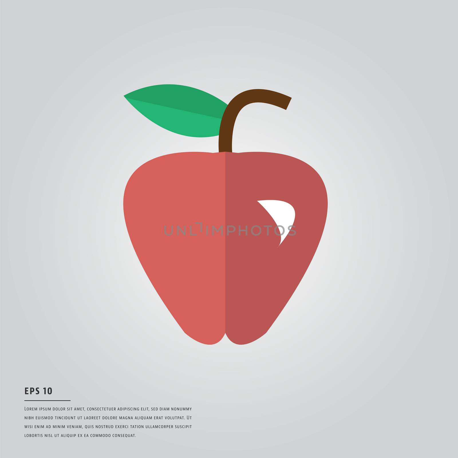Vector image of an apple with lorem ipsum text