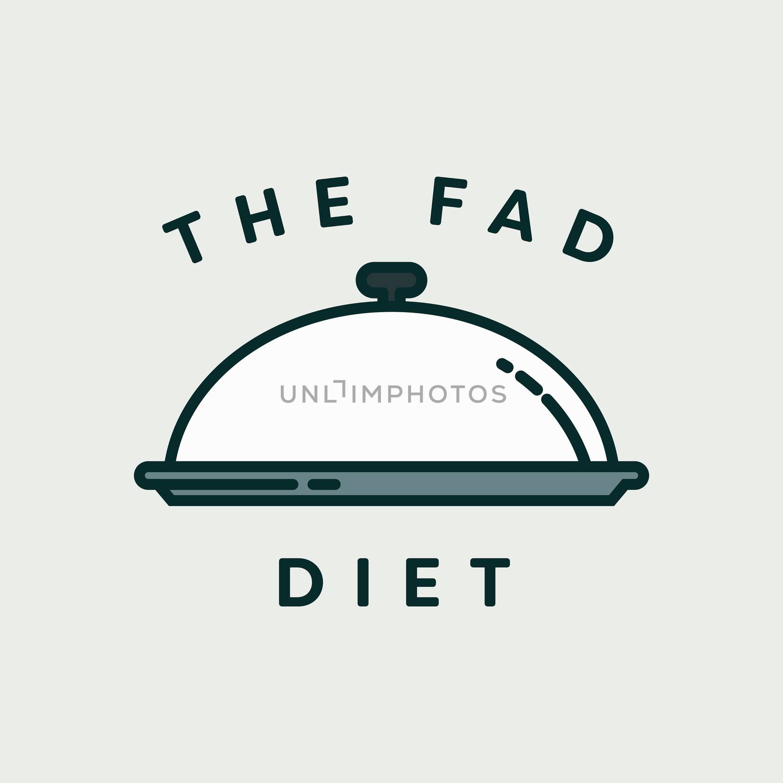 Vector image of lid plate with text the fad diet against white background