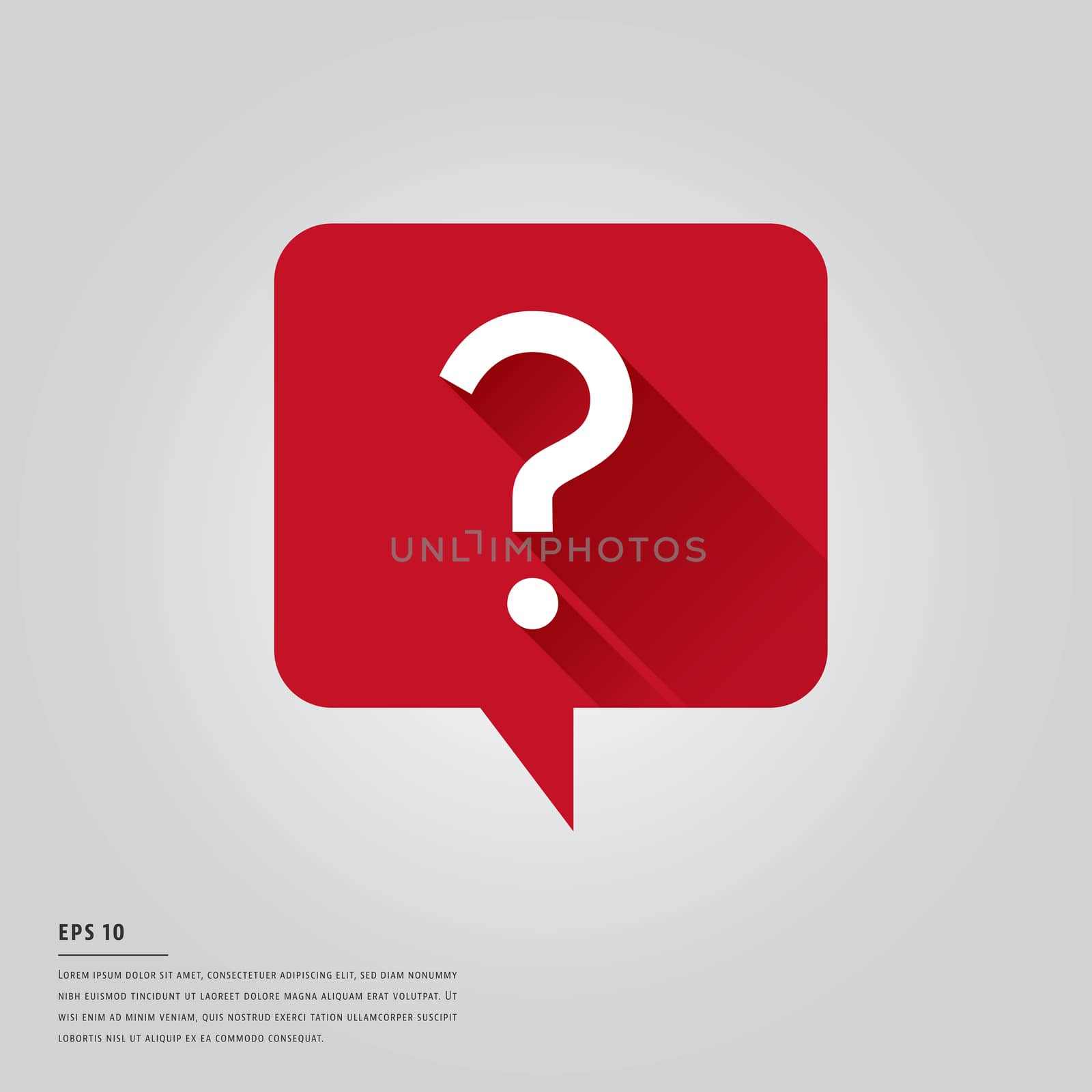 Vector of lorem ipsum text and chat symbol with question mark