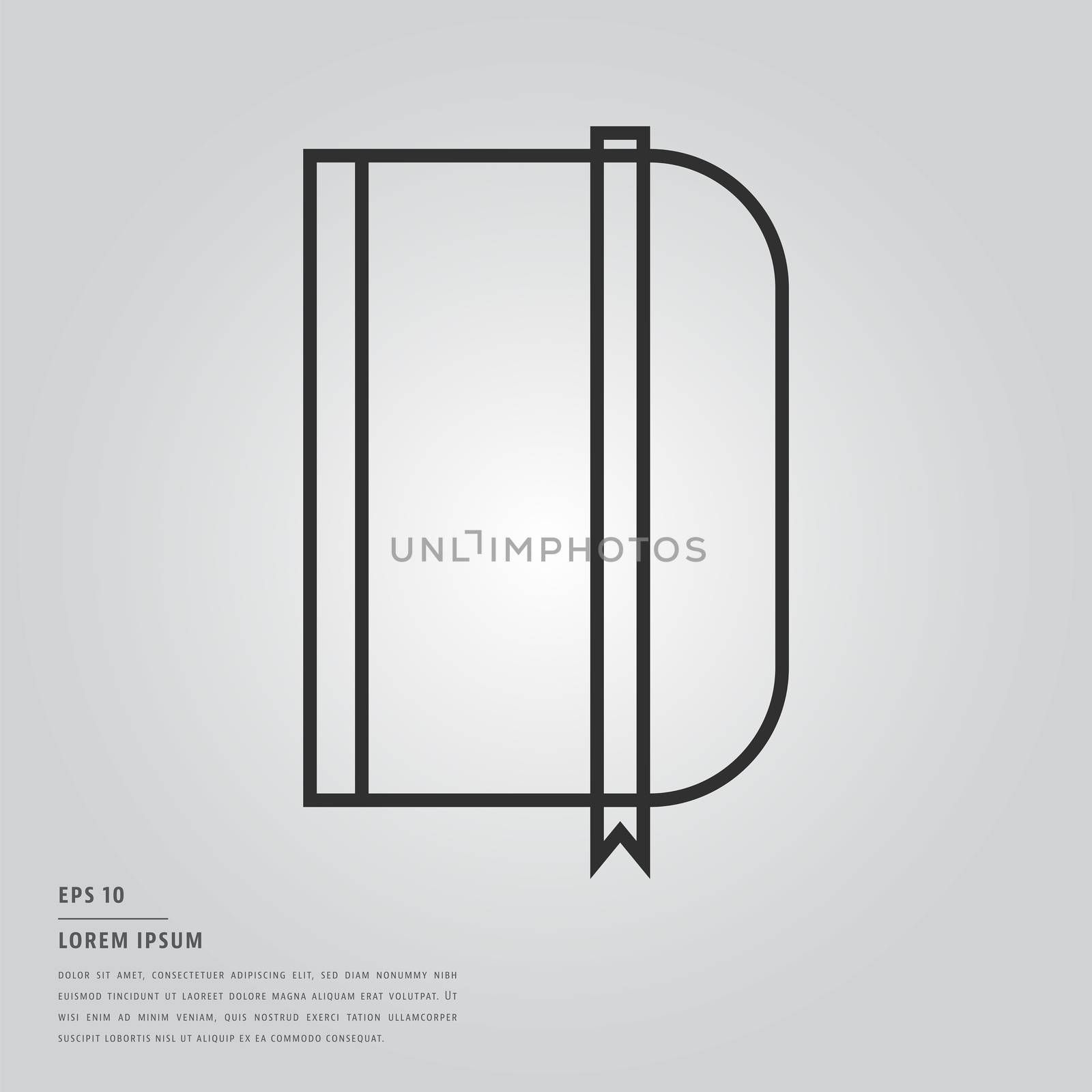Vector of lorem ipsum text and file on white background