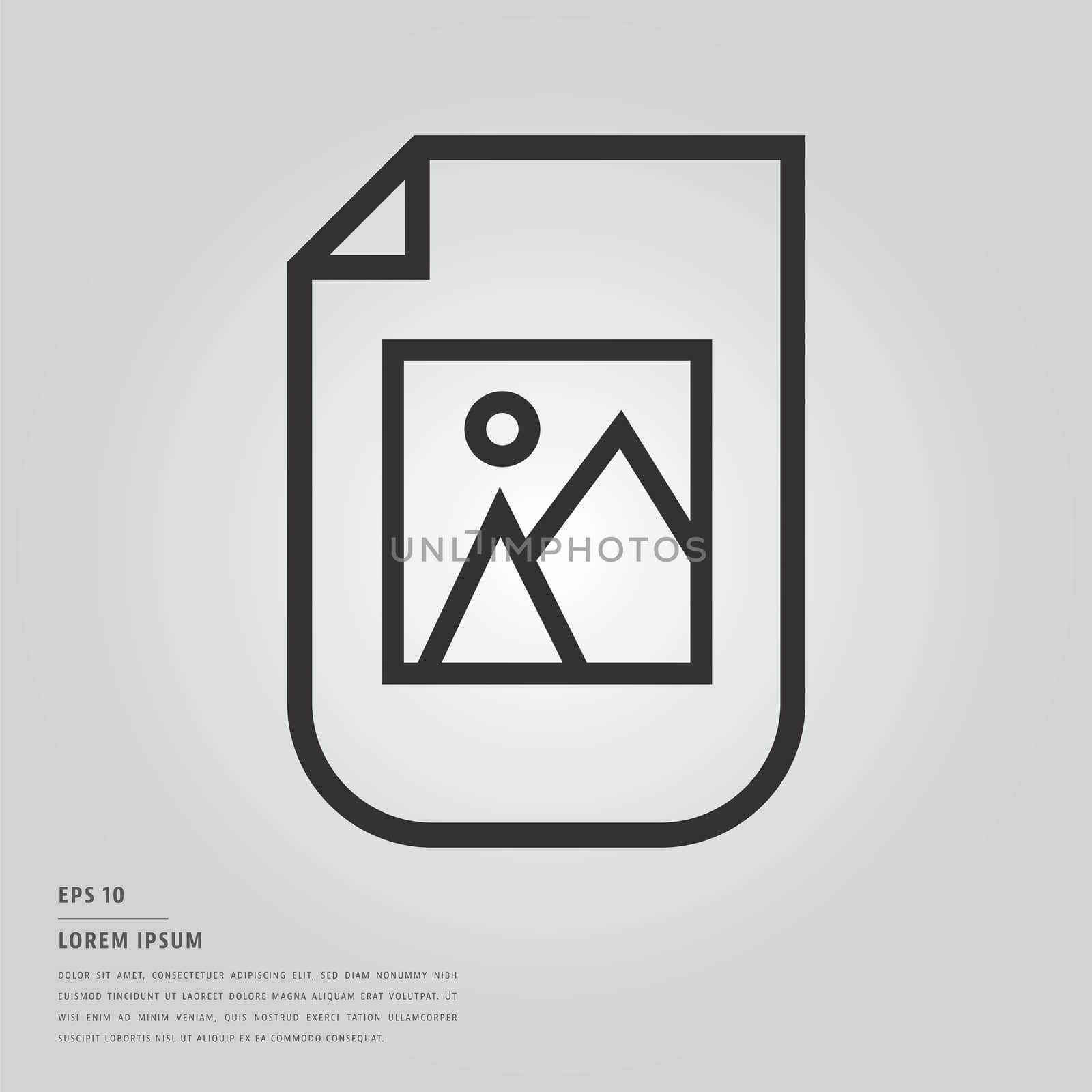 Vector of lorem ipsum text and photo gallery on white background
