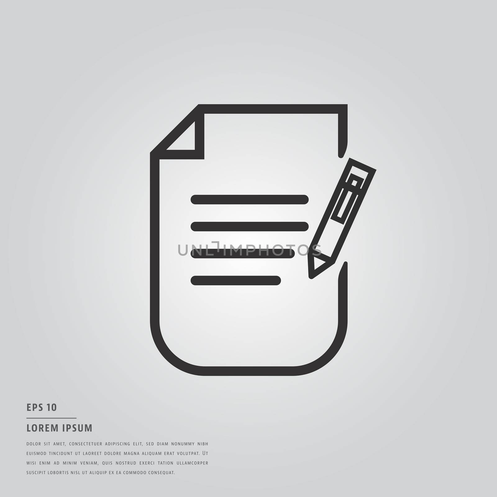 Vector of lorem ipsum text and file on white background