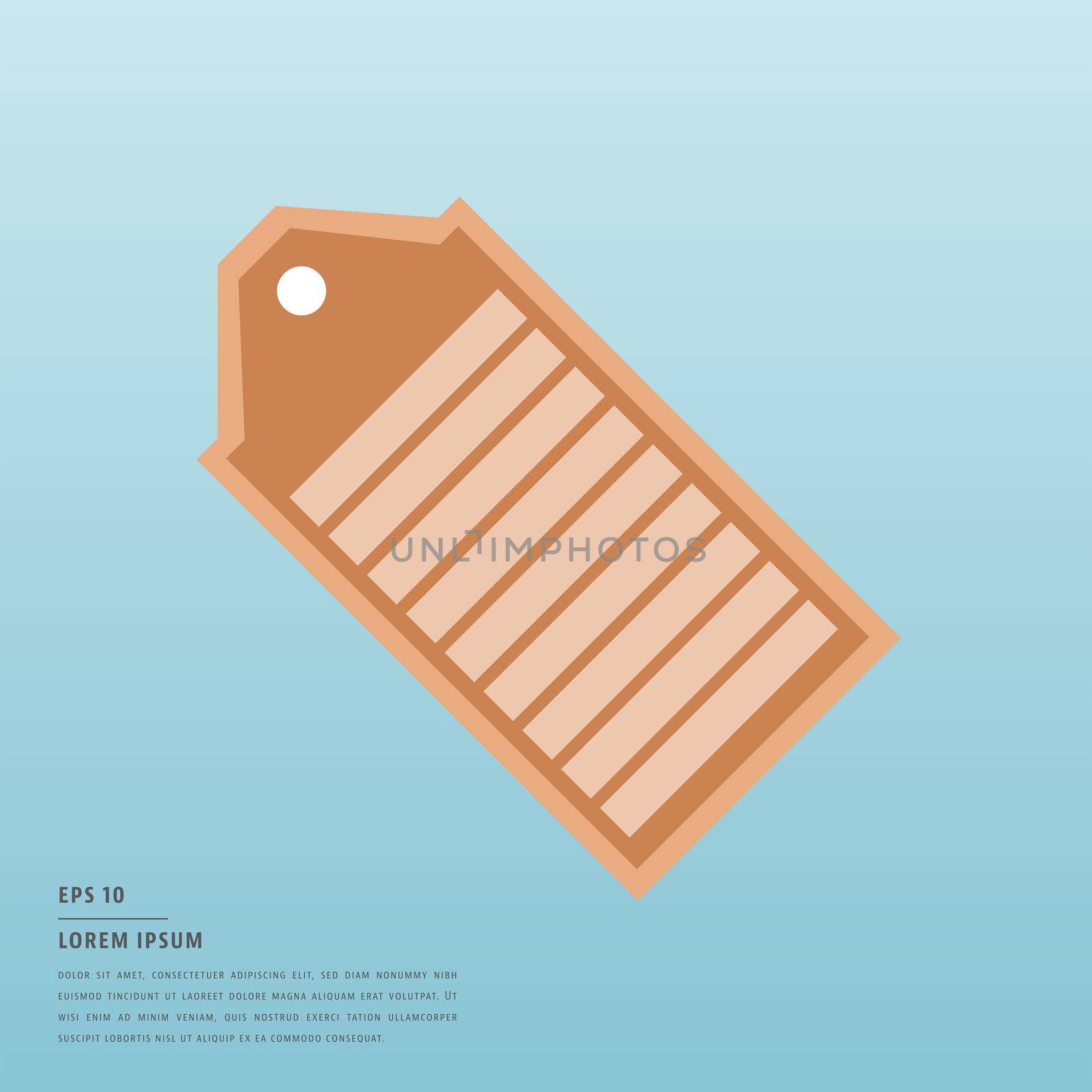Vector of lorem ipsum text and price tag on blue background