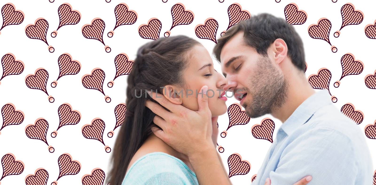 Composite image of attractive young couple about to kiss by Wavebreakmedia