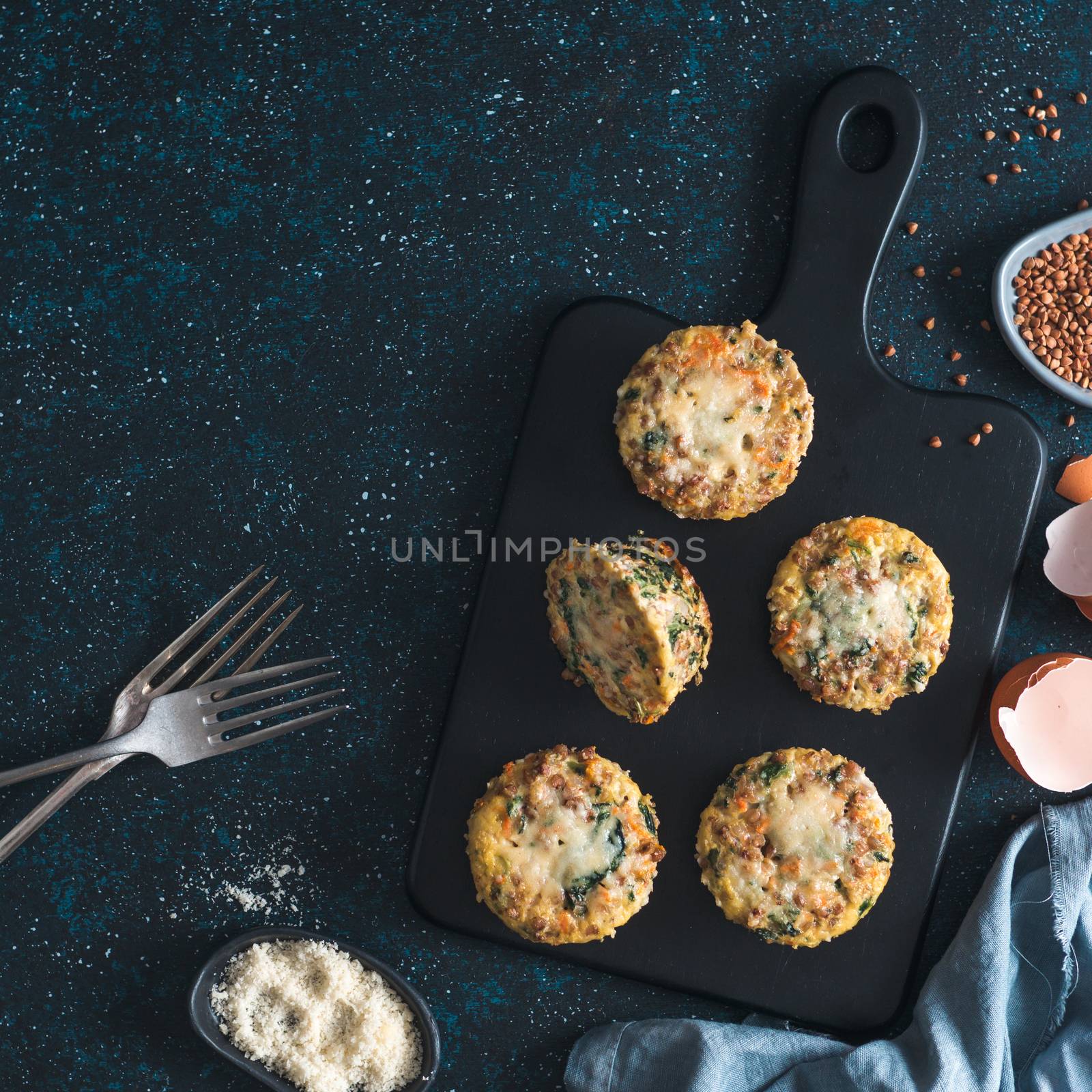 Buckwheat casserole with spinach, carrots, parmesan by fascinadora