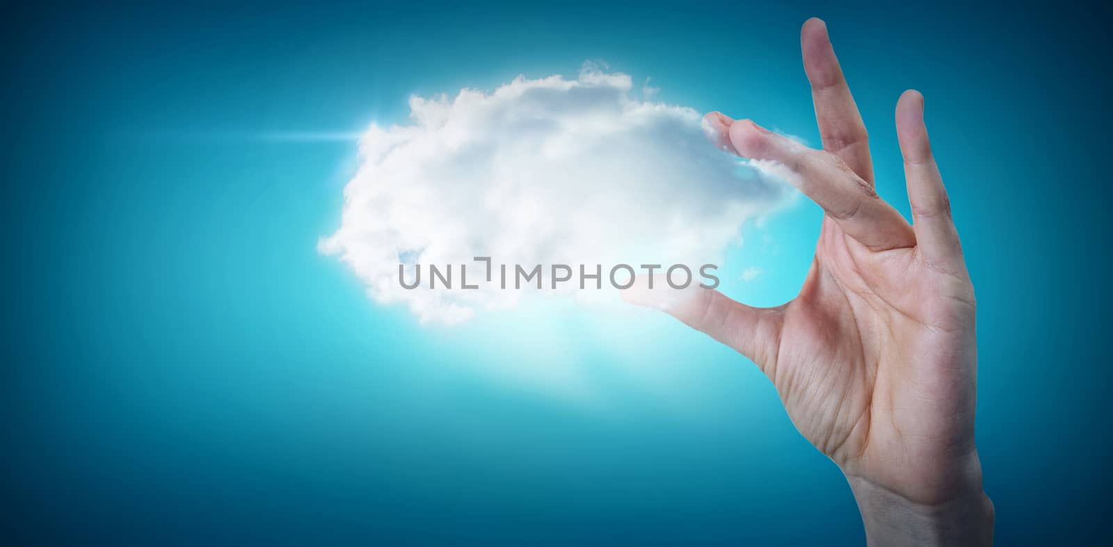 Composite image of hand gesturing against white background by Wavebreakmedia