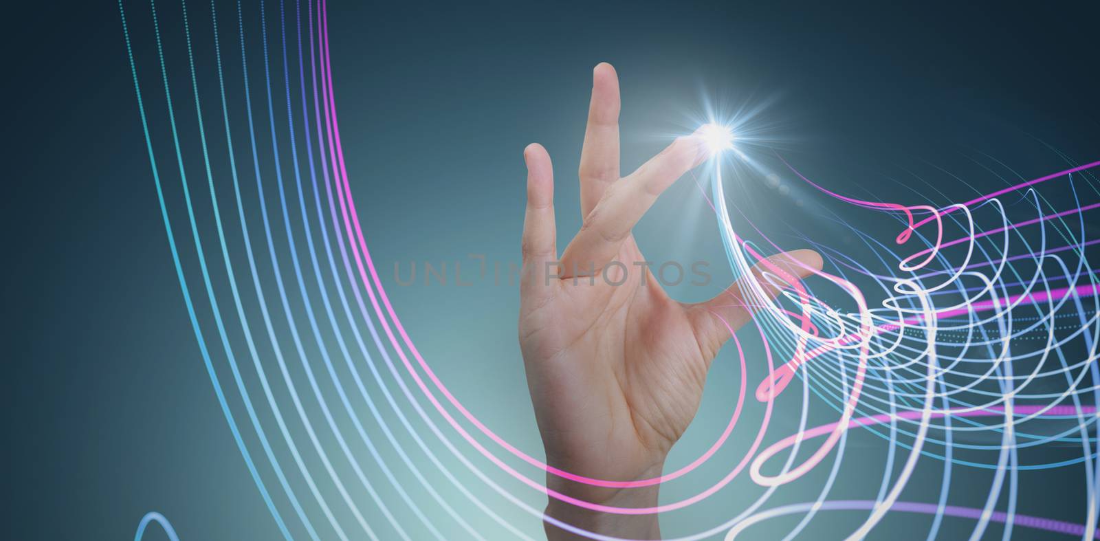 Composite image of hand gesturing by Wavebreakmedia