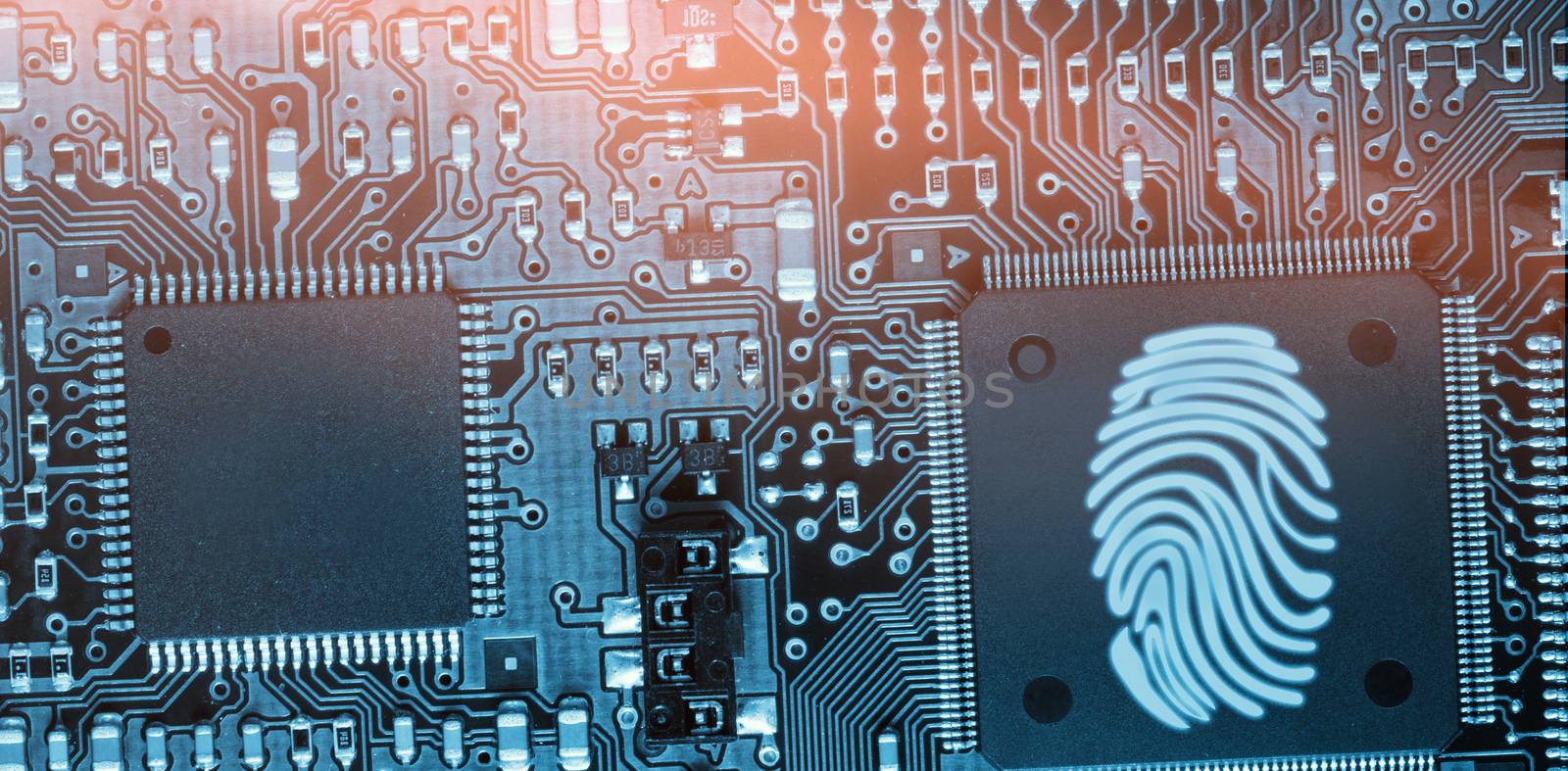 Fingerprint against printed circuit board