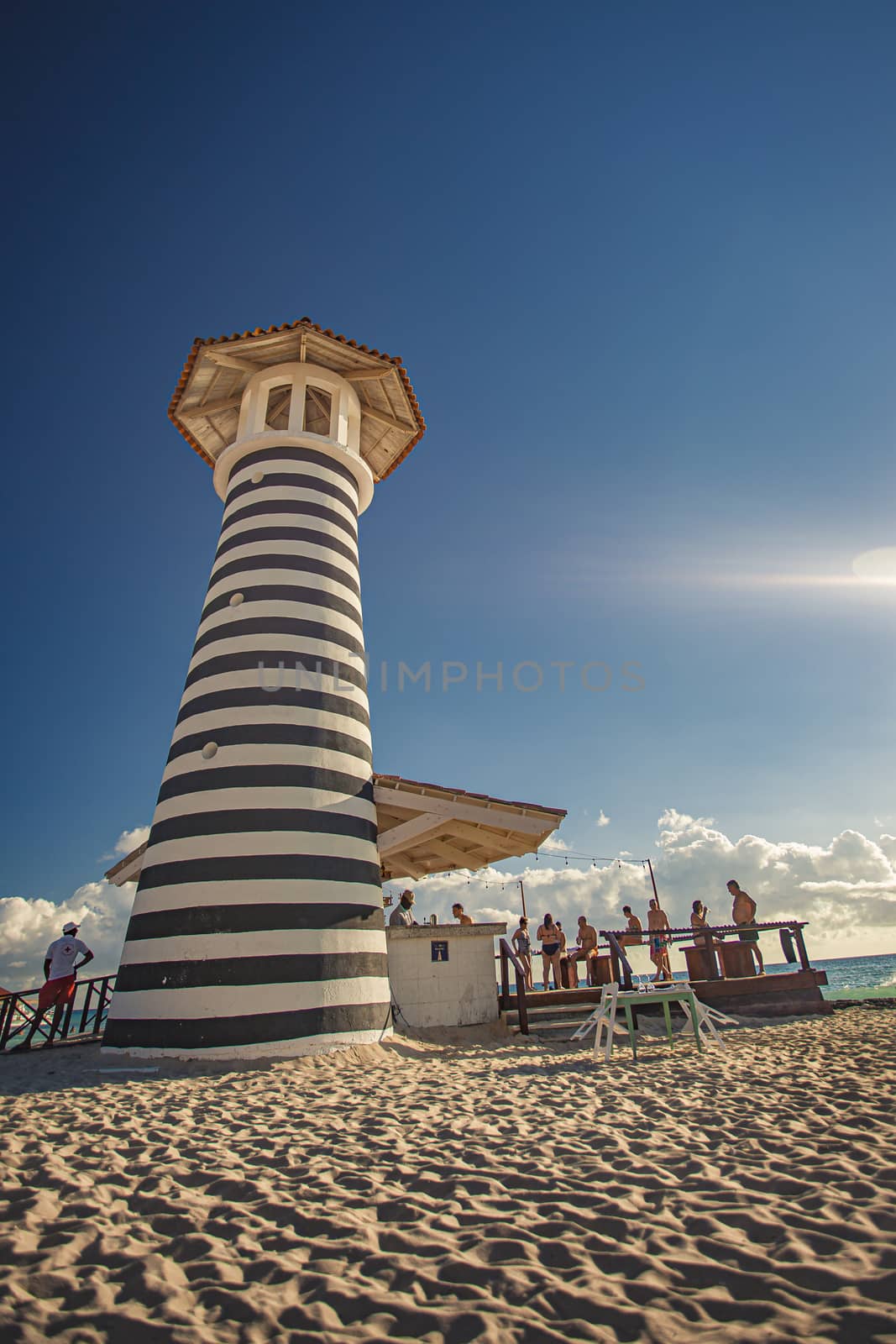 View of Dominicus beach near Bayhaibe with the lighthouse 13 by pippocarlot