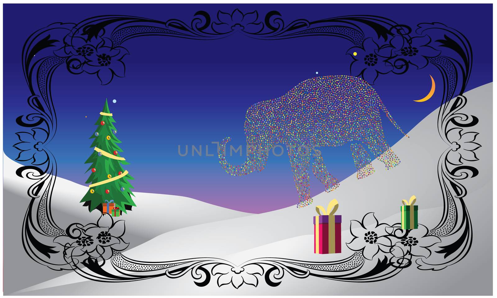 winter elephant by aanavcreationsplus