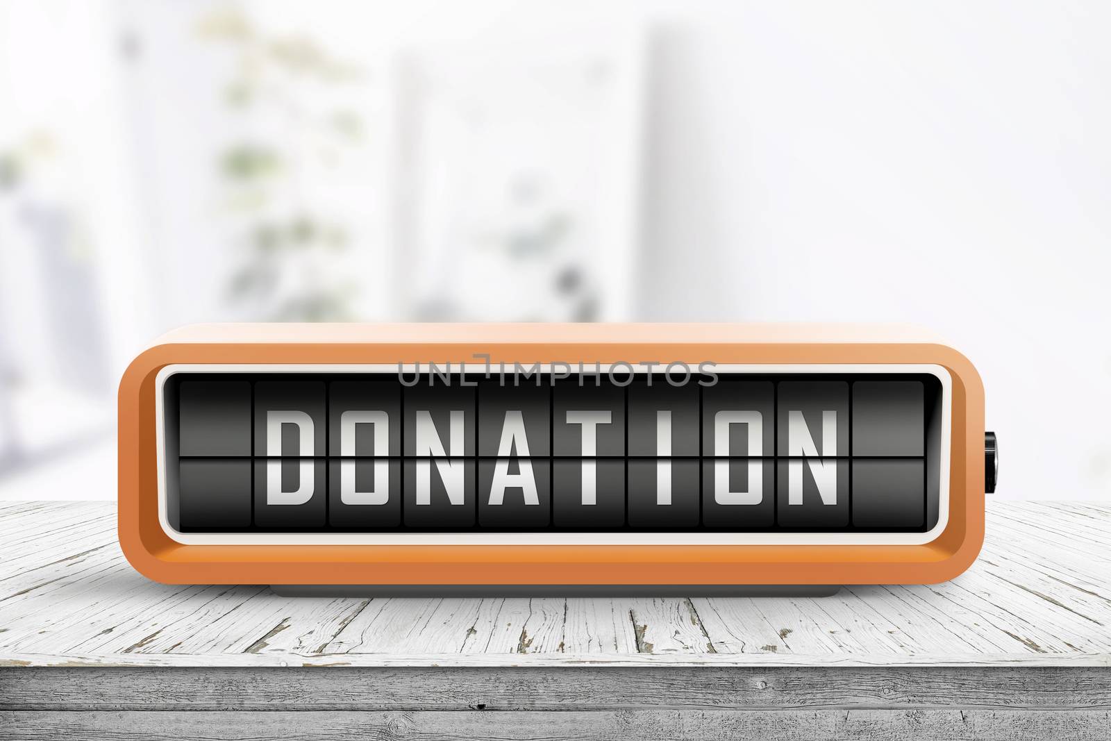 Donation message on a retro alarm clock by Sportactive