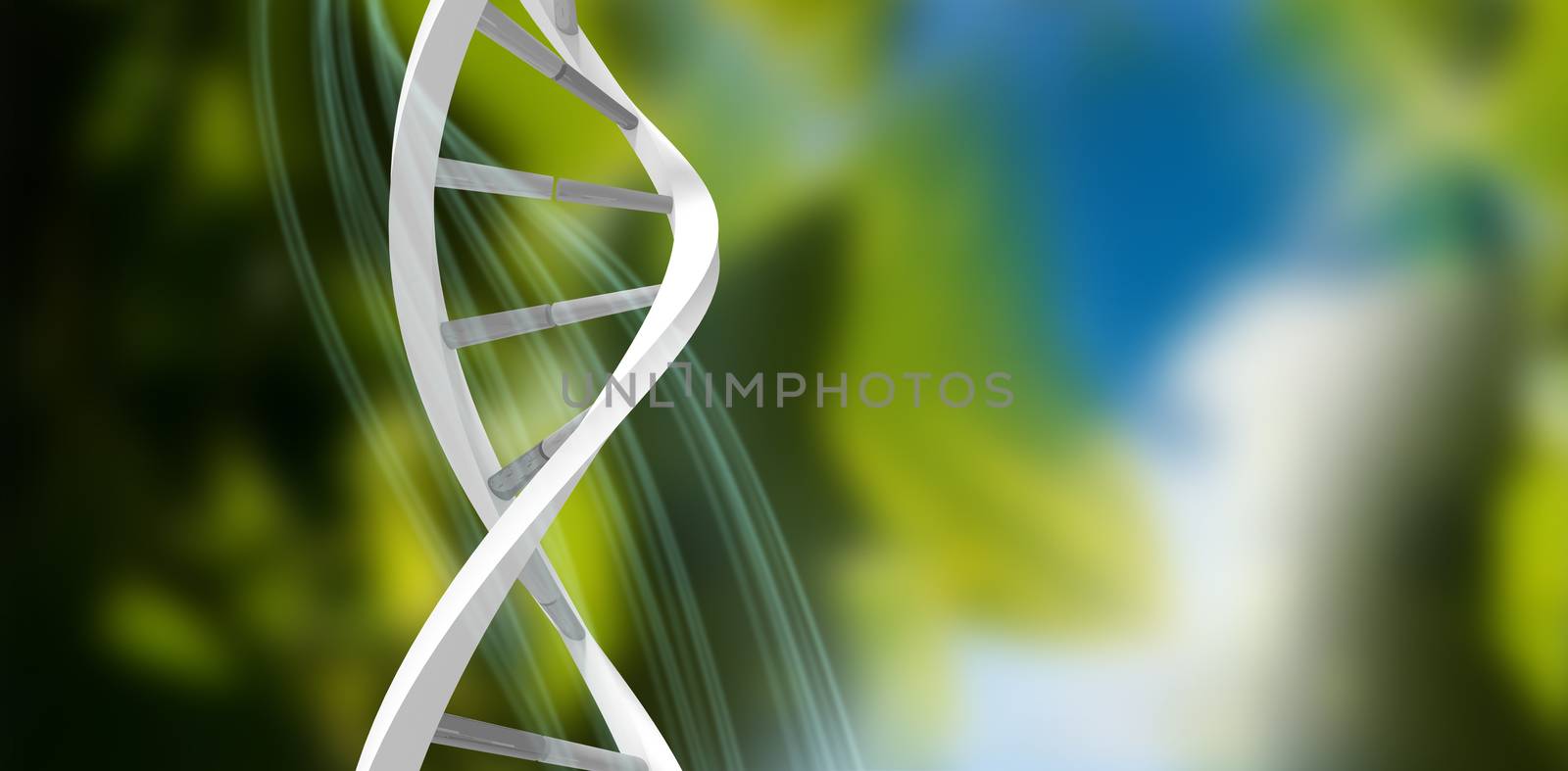 Composite image of image of dna helix by Wavebreakmedia