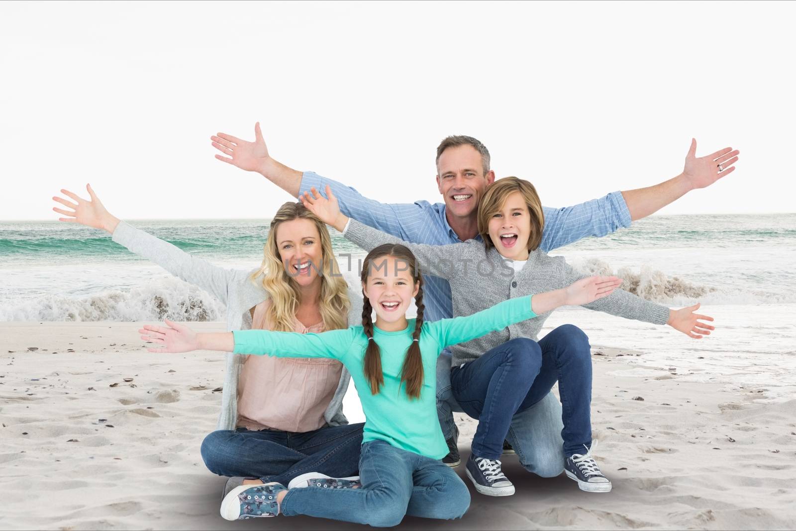 family in beach by Wavebreakmedia