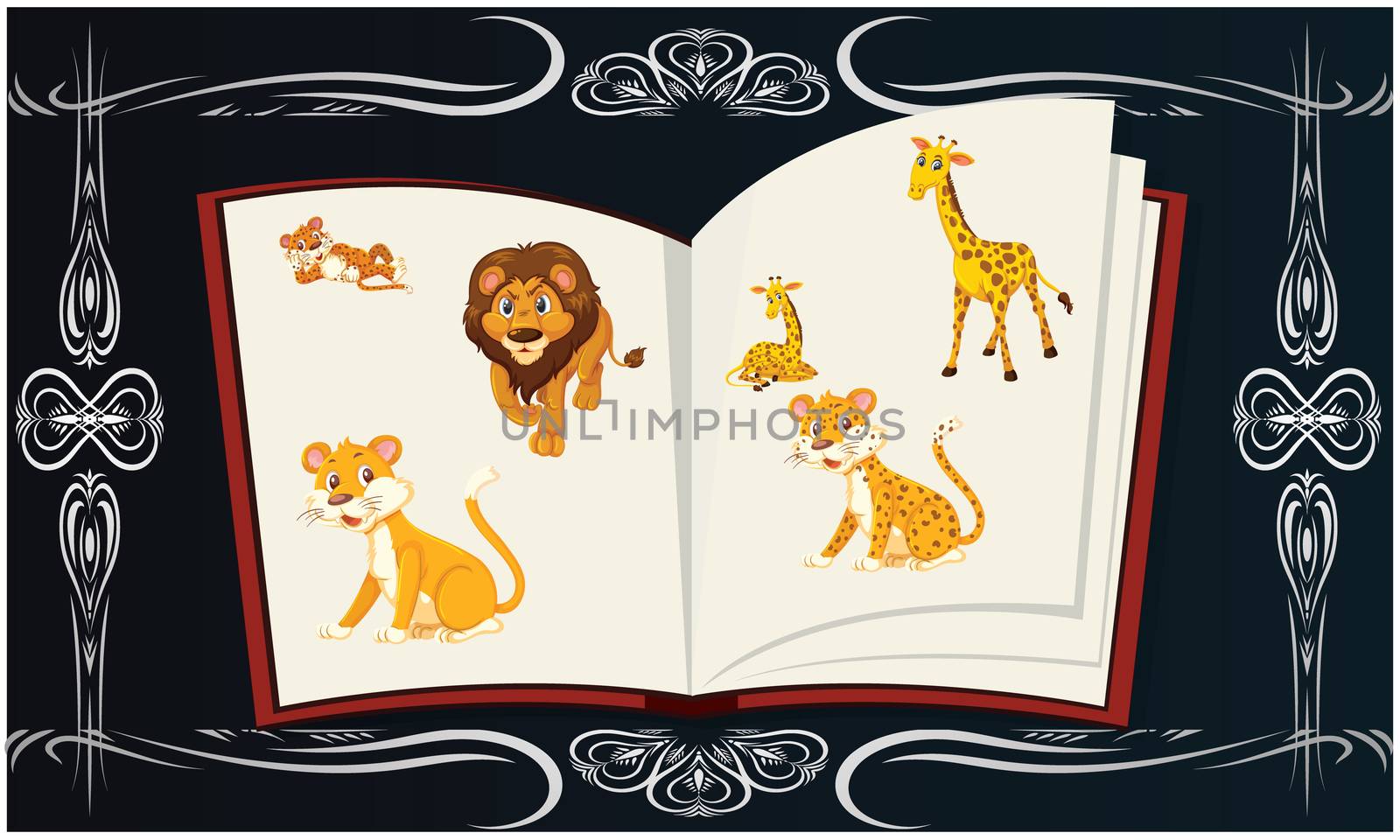 book with animals knowledge on abstract background by aanavcreationsplus