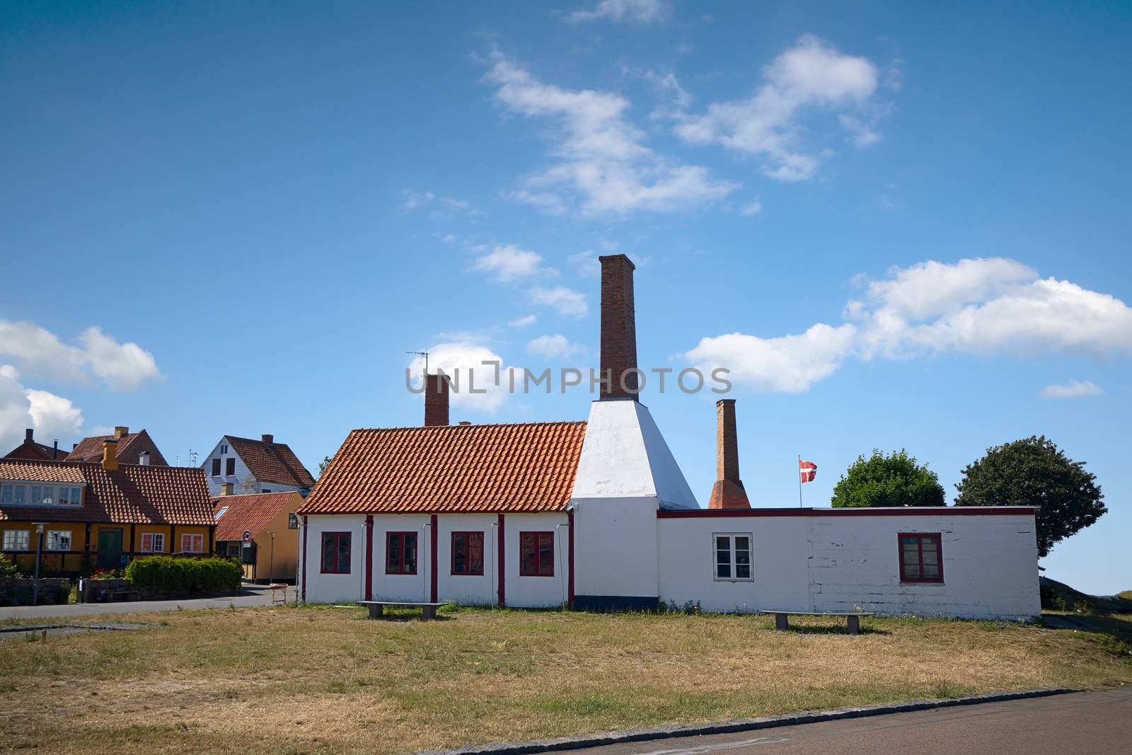 Industrial smokehouse in Denmark in the summertime for smoked fish produktion