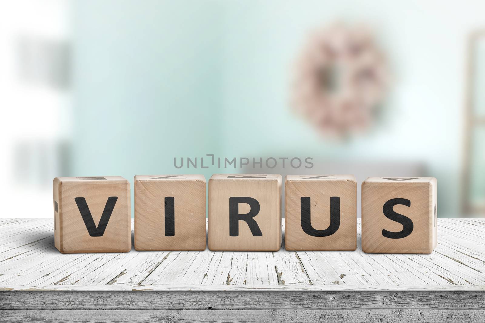 Virus alert message on a desk by Sportactive