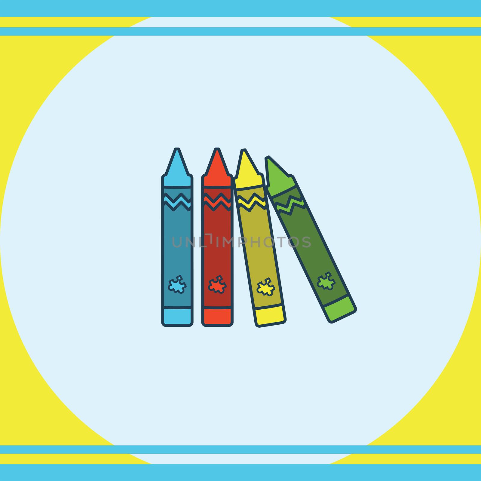 Vector of greeting card with colorful crayon
