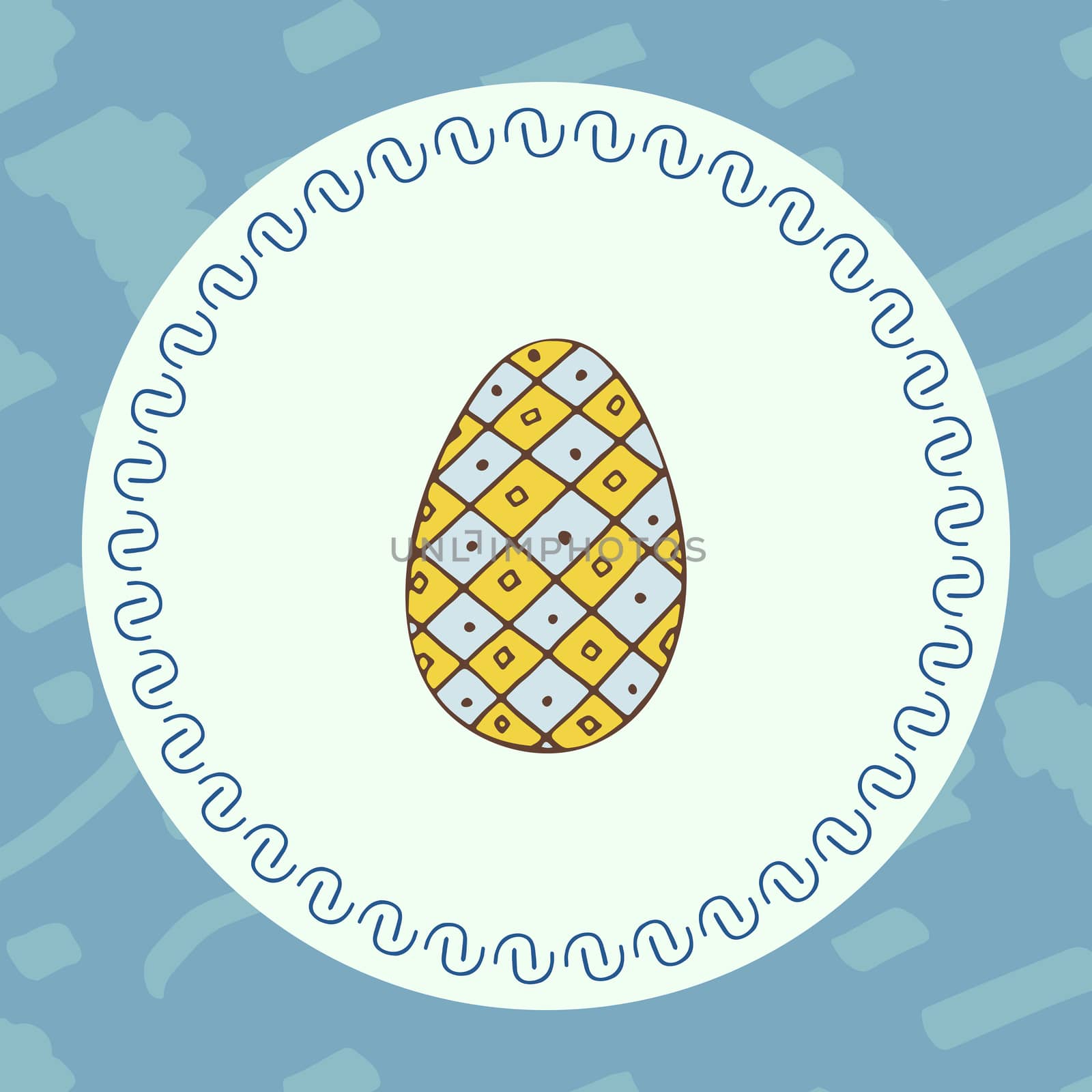Vector of greeting card with easter egg symbol