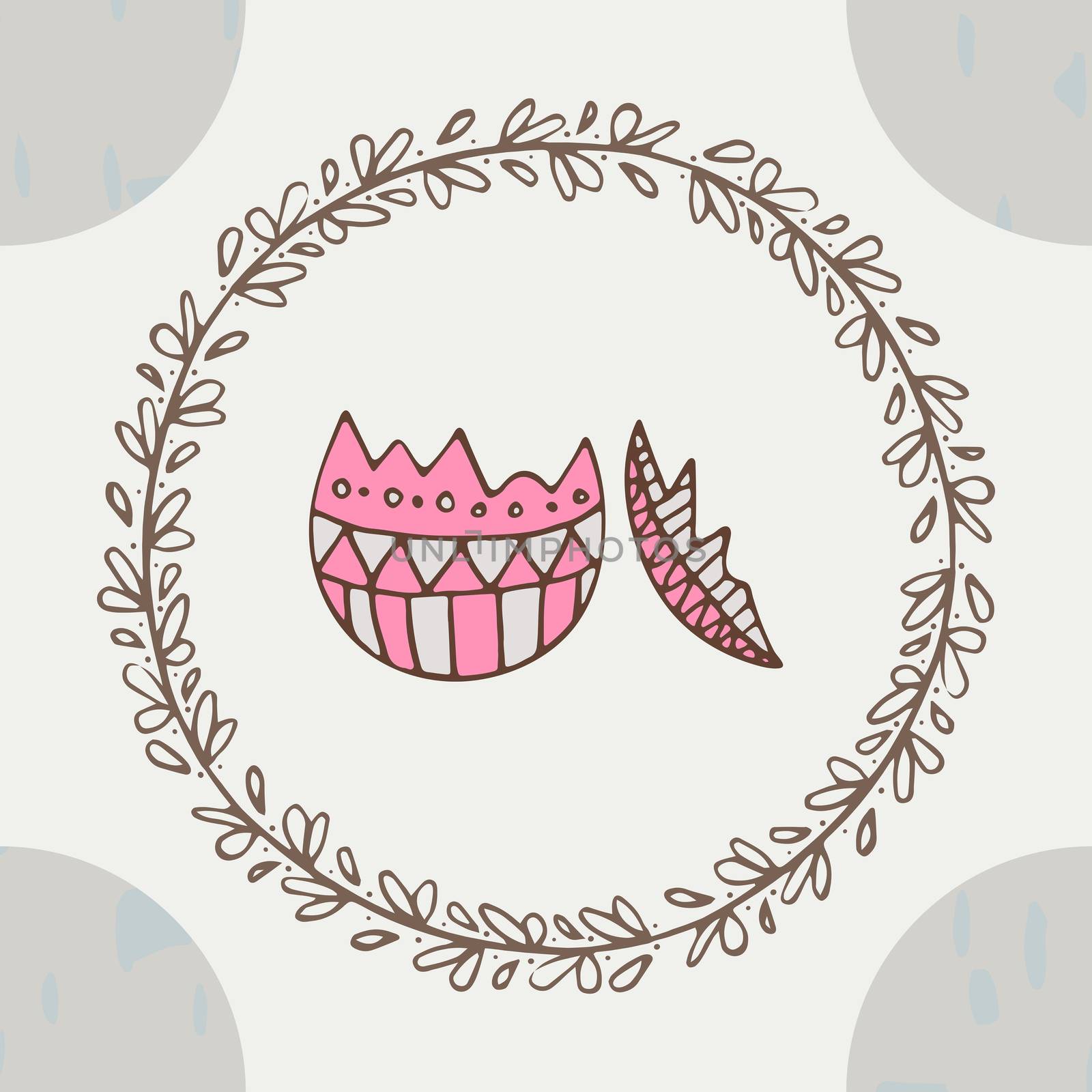 Vector of greeting card with broken egg symbol