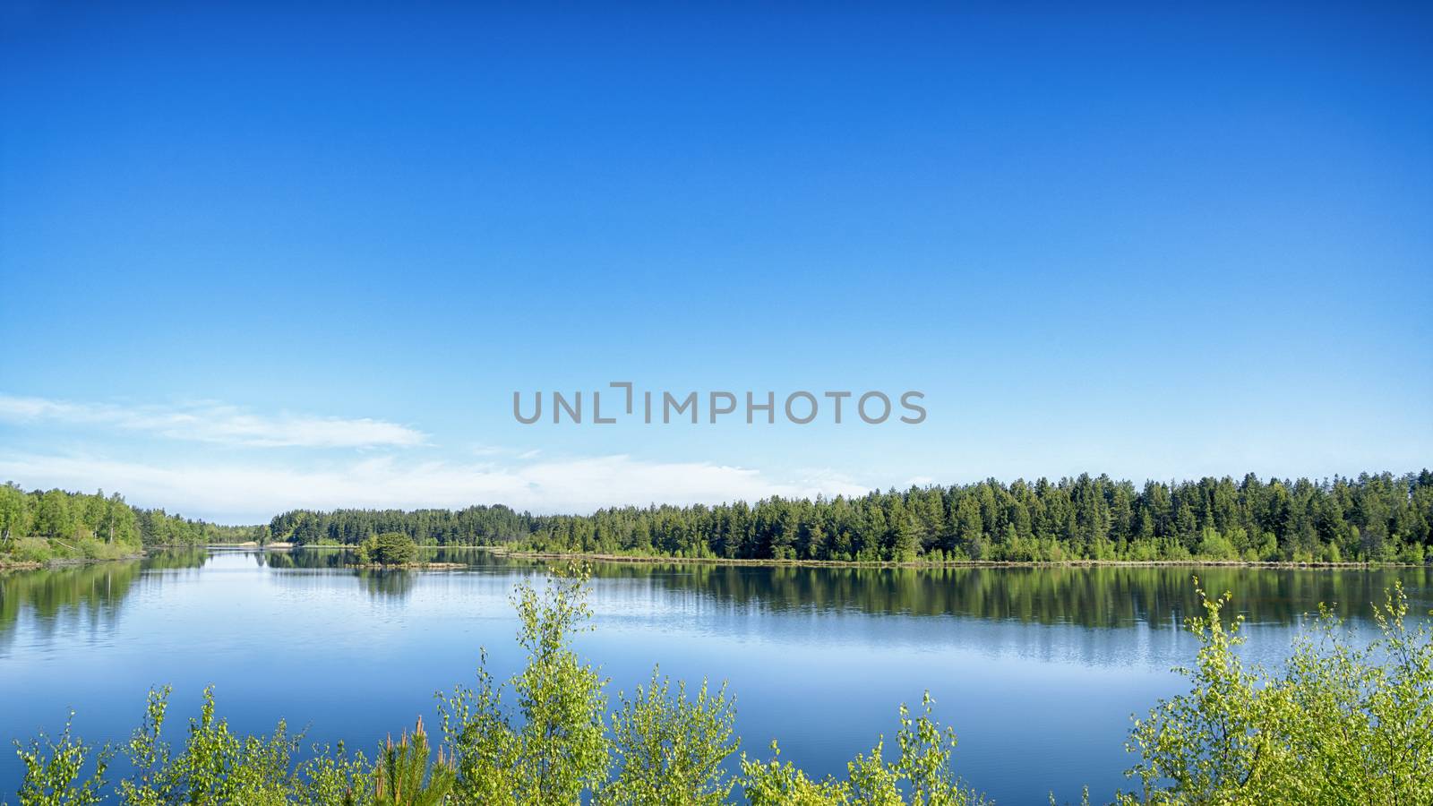 Lake scene with vibrant color by Sportactive