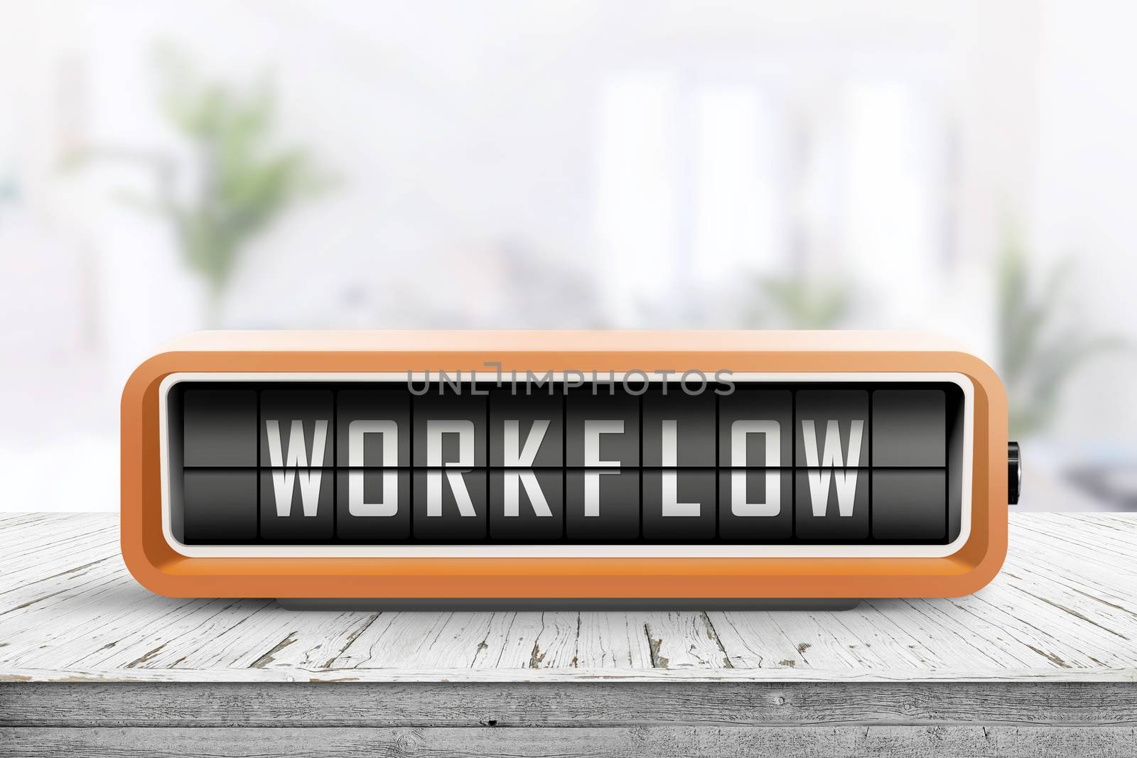 Workflow alarm message on a wooden desk by Sportactive