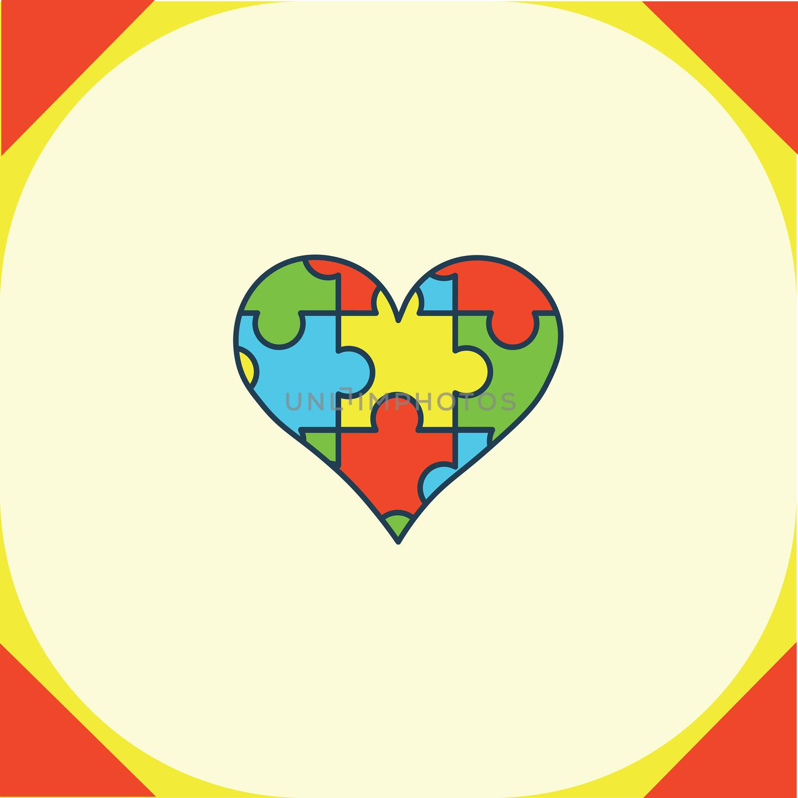 Vector of greeting card with puzzle heart symbol