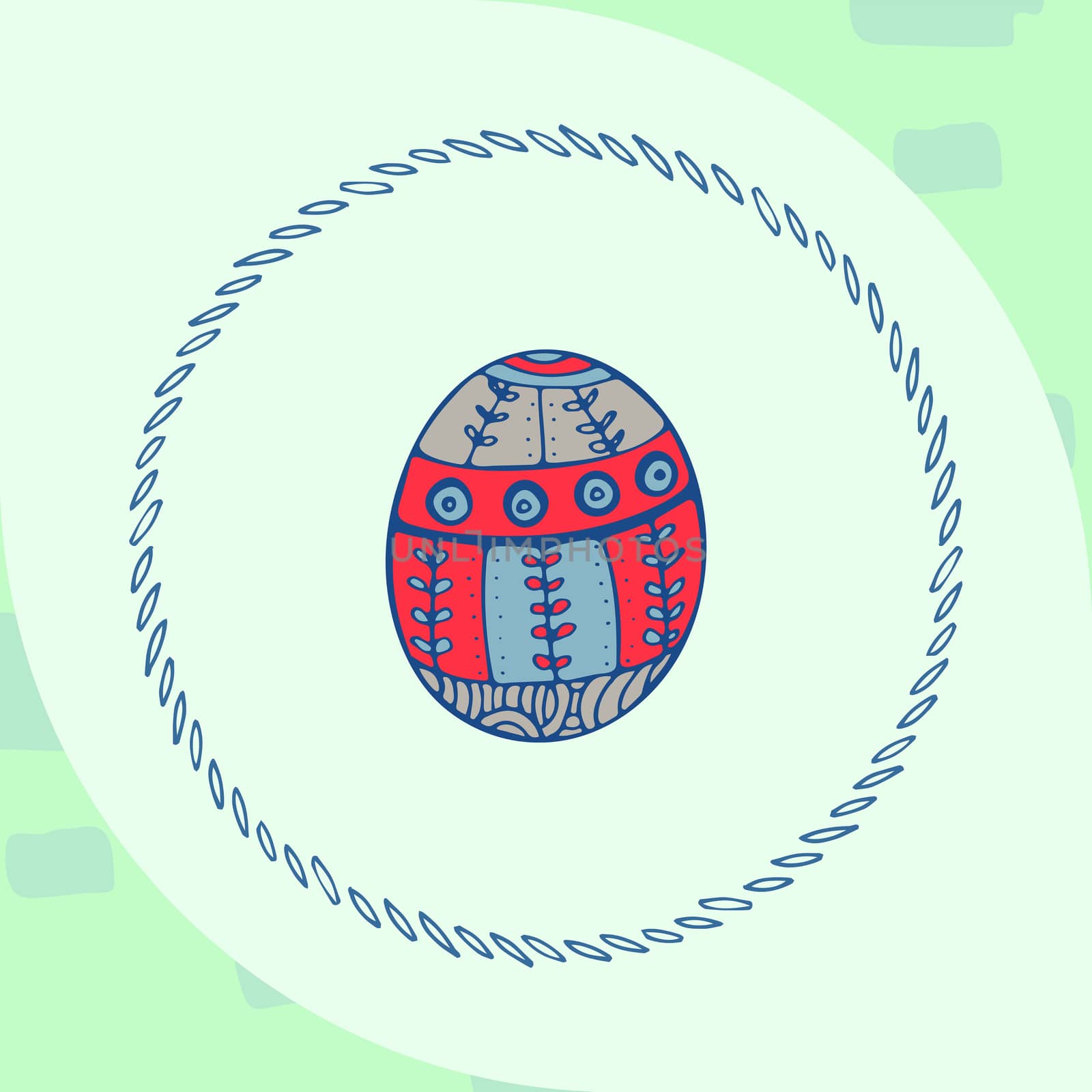 Vector of greeting card with easter egg symbol
