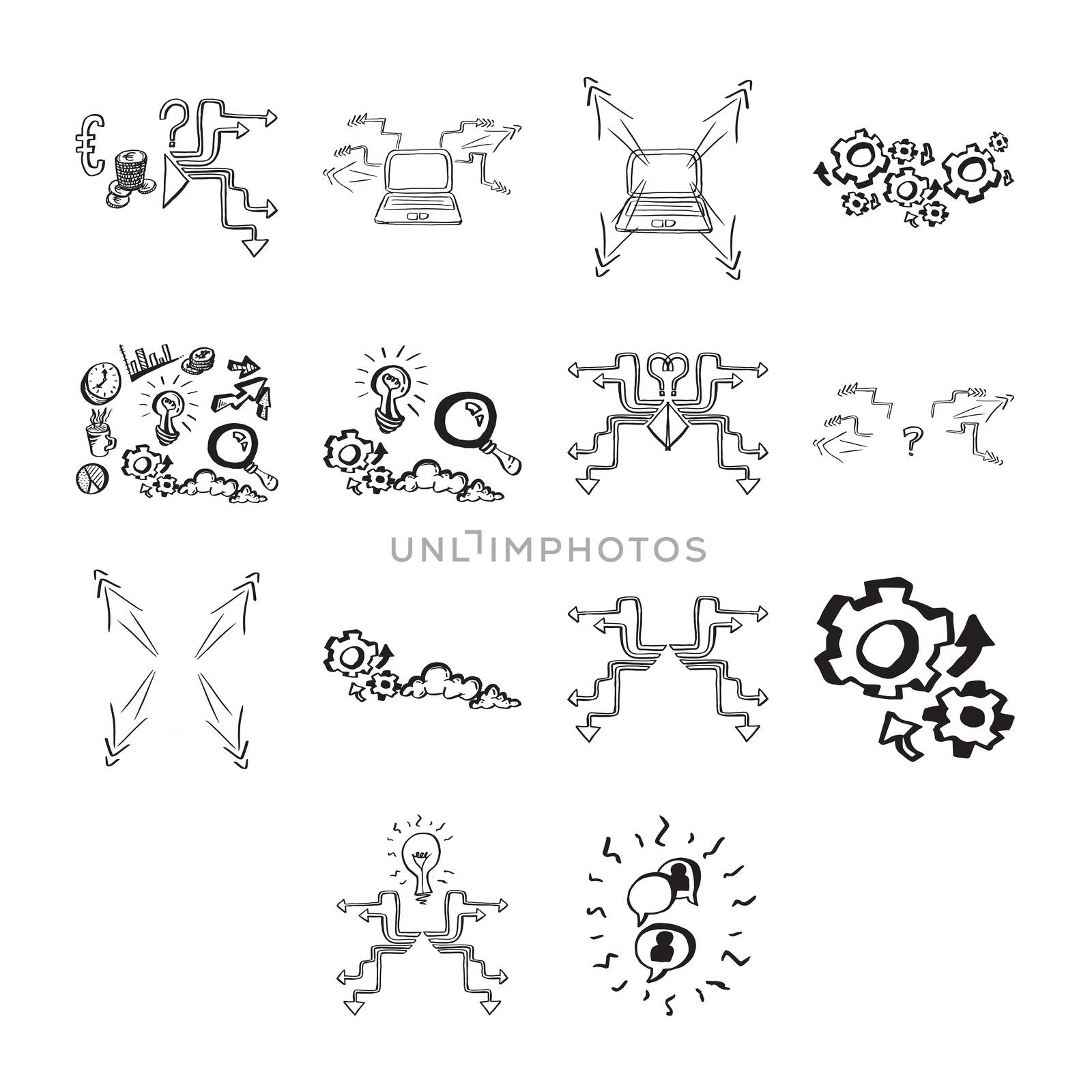 Vector icon set of networking against white background