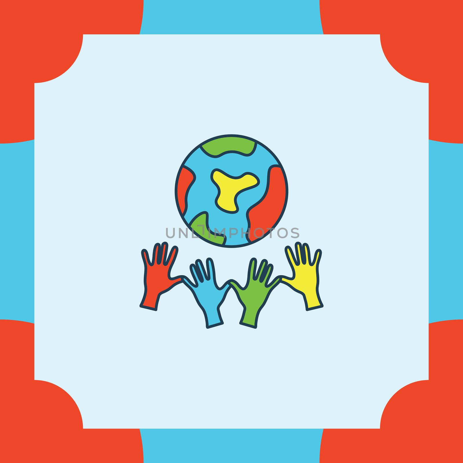 Vector of greeting card with unity in diversity symbol