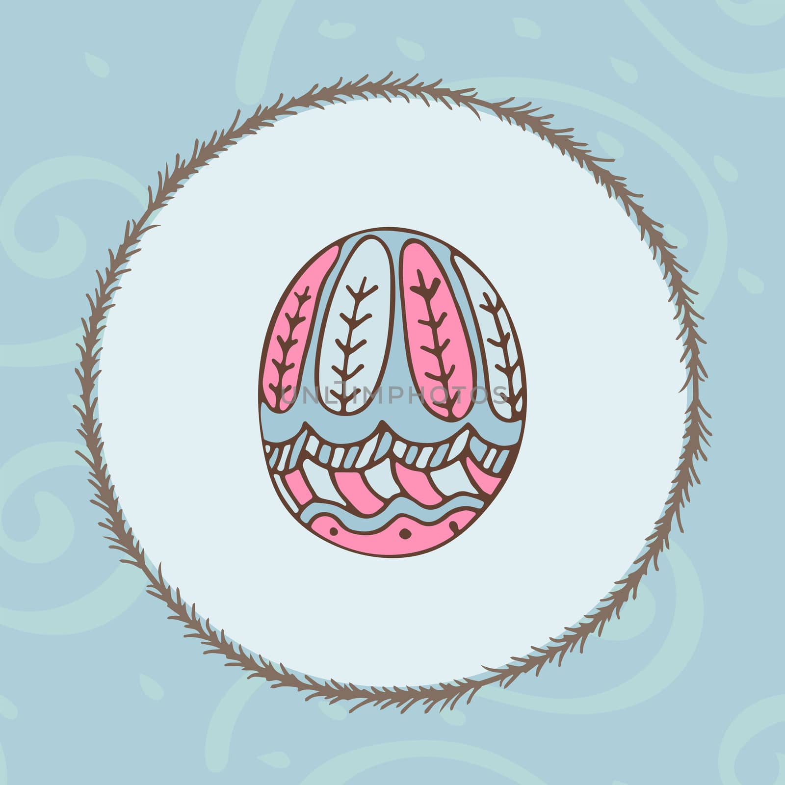 Vector of greeting card with easter egg symbol
