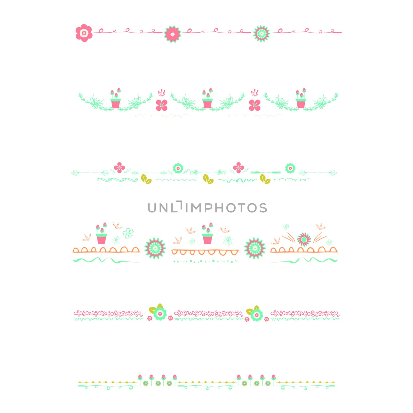 Vector set of decorated buntings