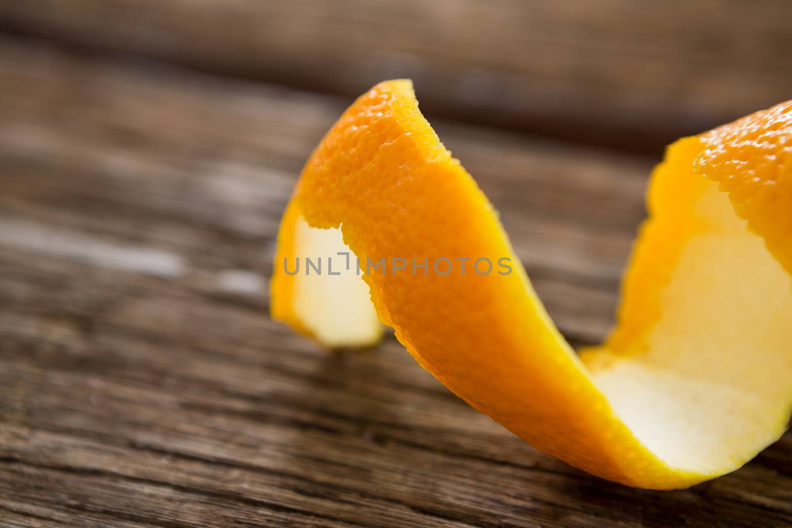 Close-up of spiral orange peel by Wavebreakmedia