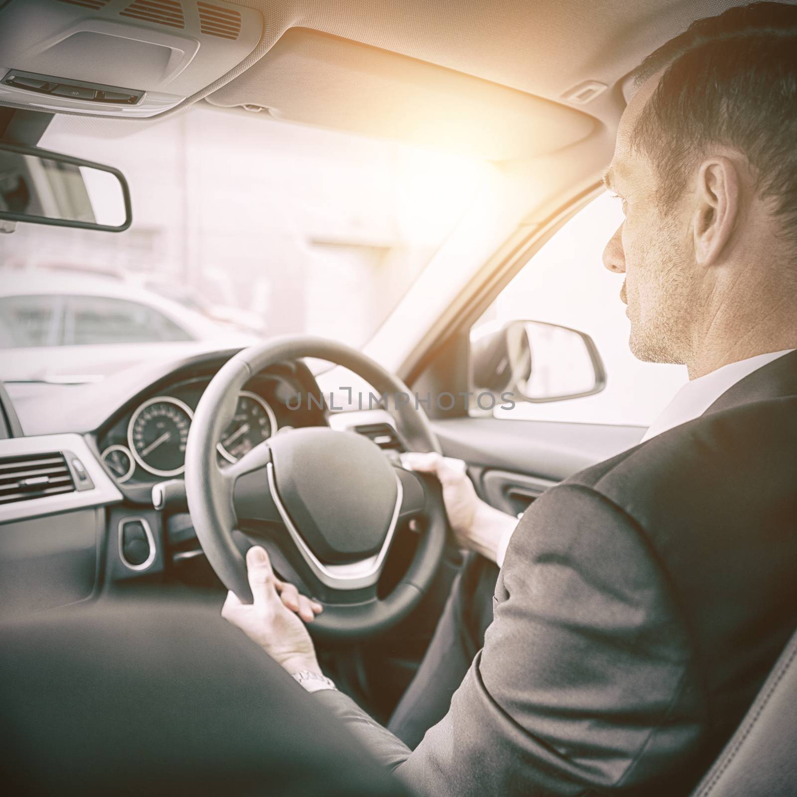 Man driving a car 