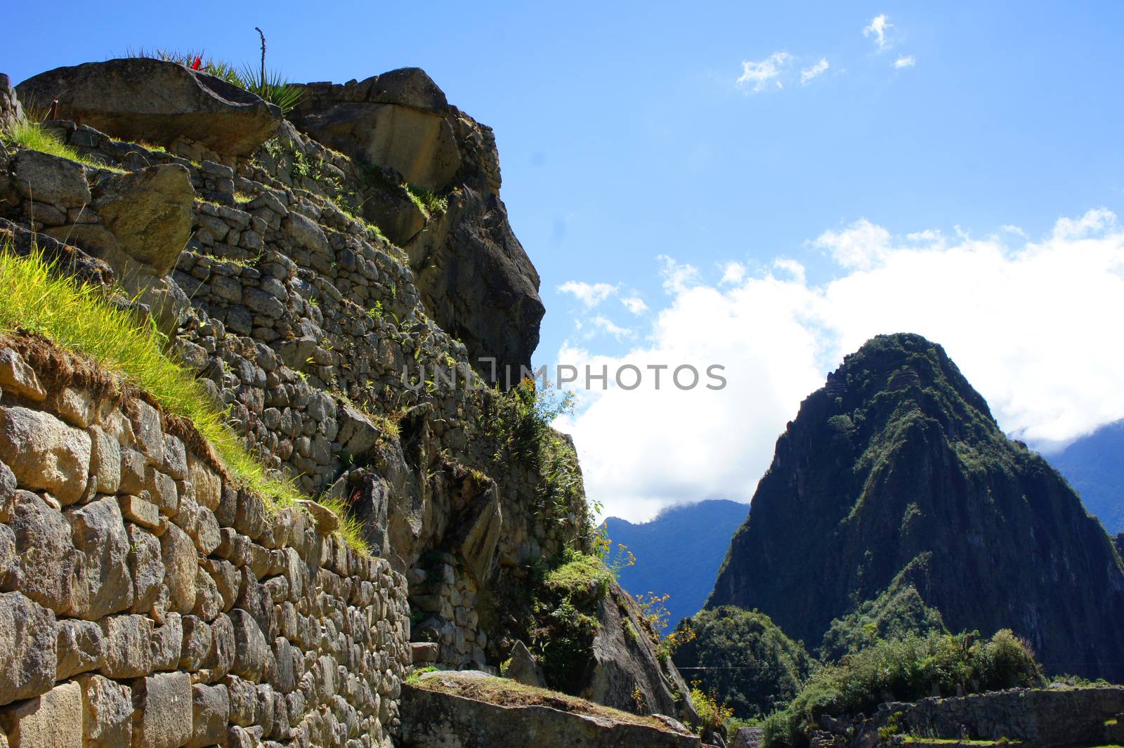 Machu Picchu, site of the ruins of the Incan citadel high in the Andes Mountains in Peru