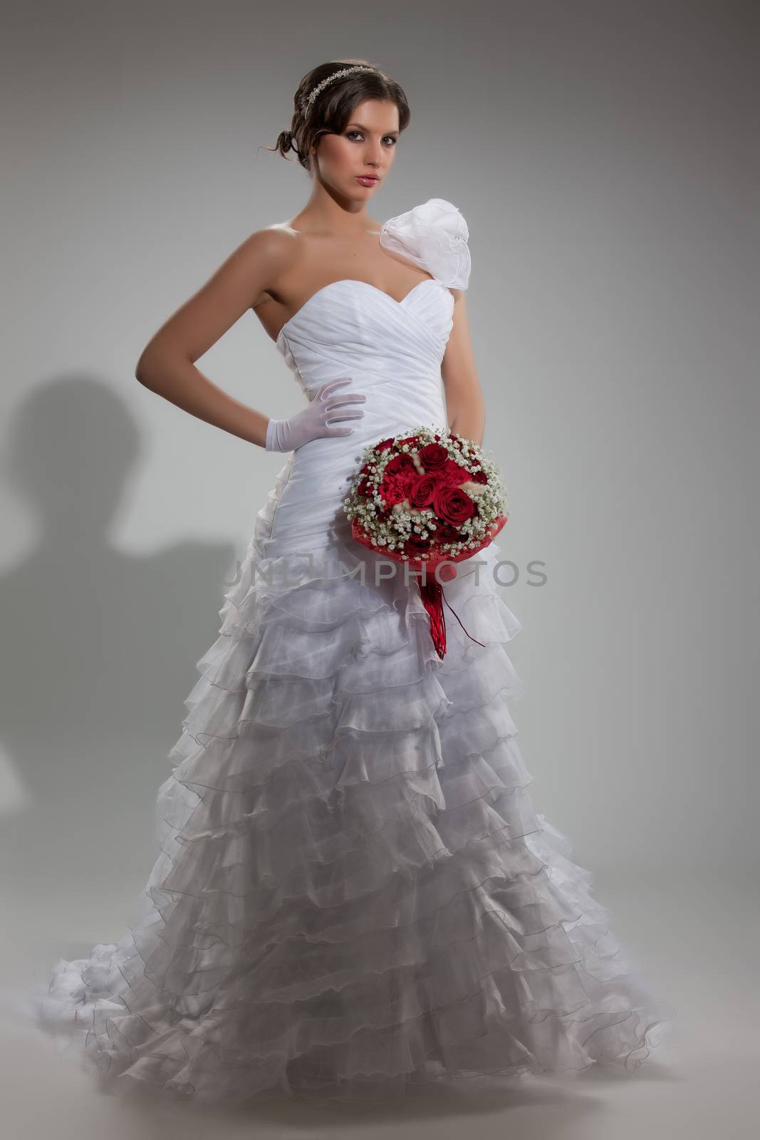 Young beautiful woman in a wedding dress