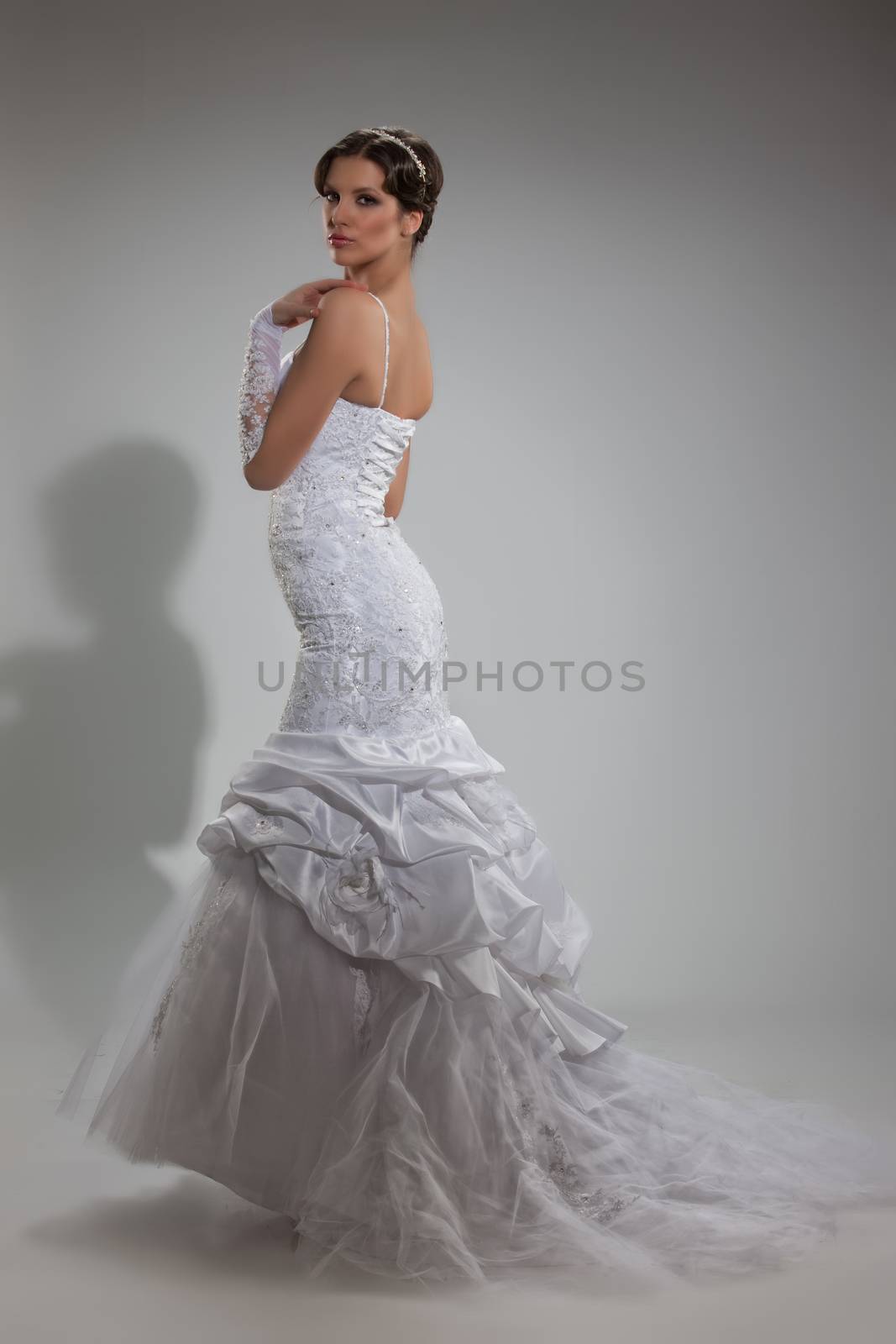 Young beautiful woman in a wedding dress